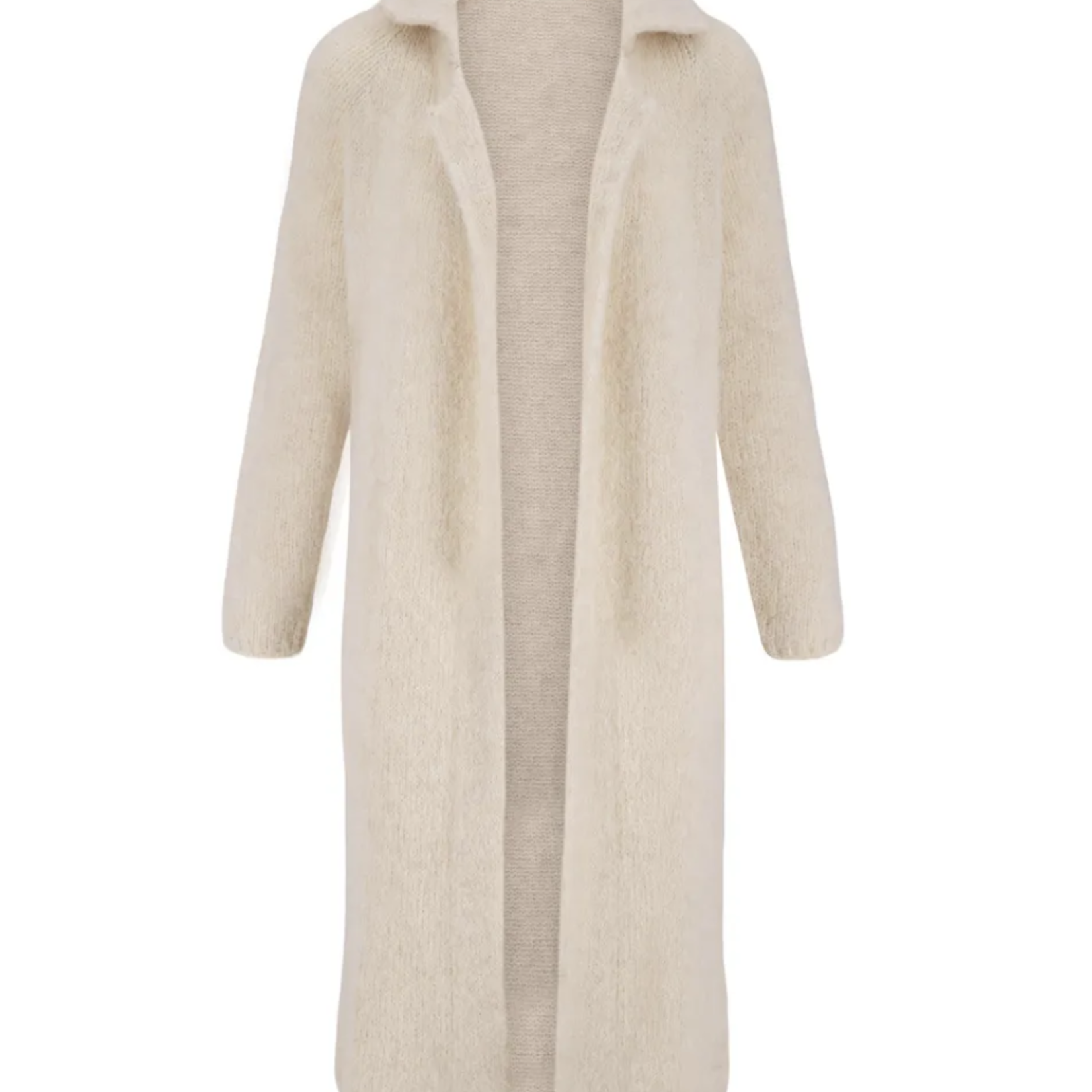 ZUSSS ZUSSS - Lang vest met reverkraag zand