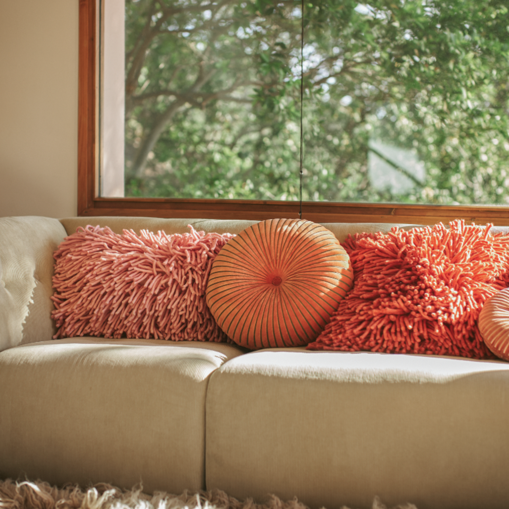 HKLIVING HKLIVING - Kussen wol rose/ pink 70x45cm TCU0004