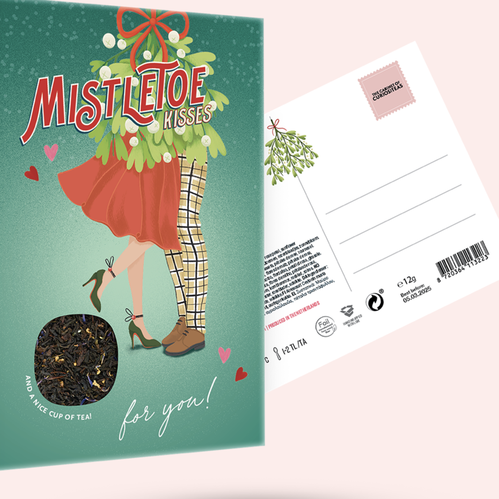 CURIOSITEAS CABINET OF CURIOSITEAS - Theekaart Mistletoe Kisses m/v