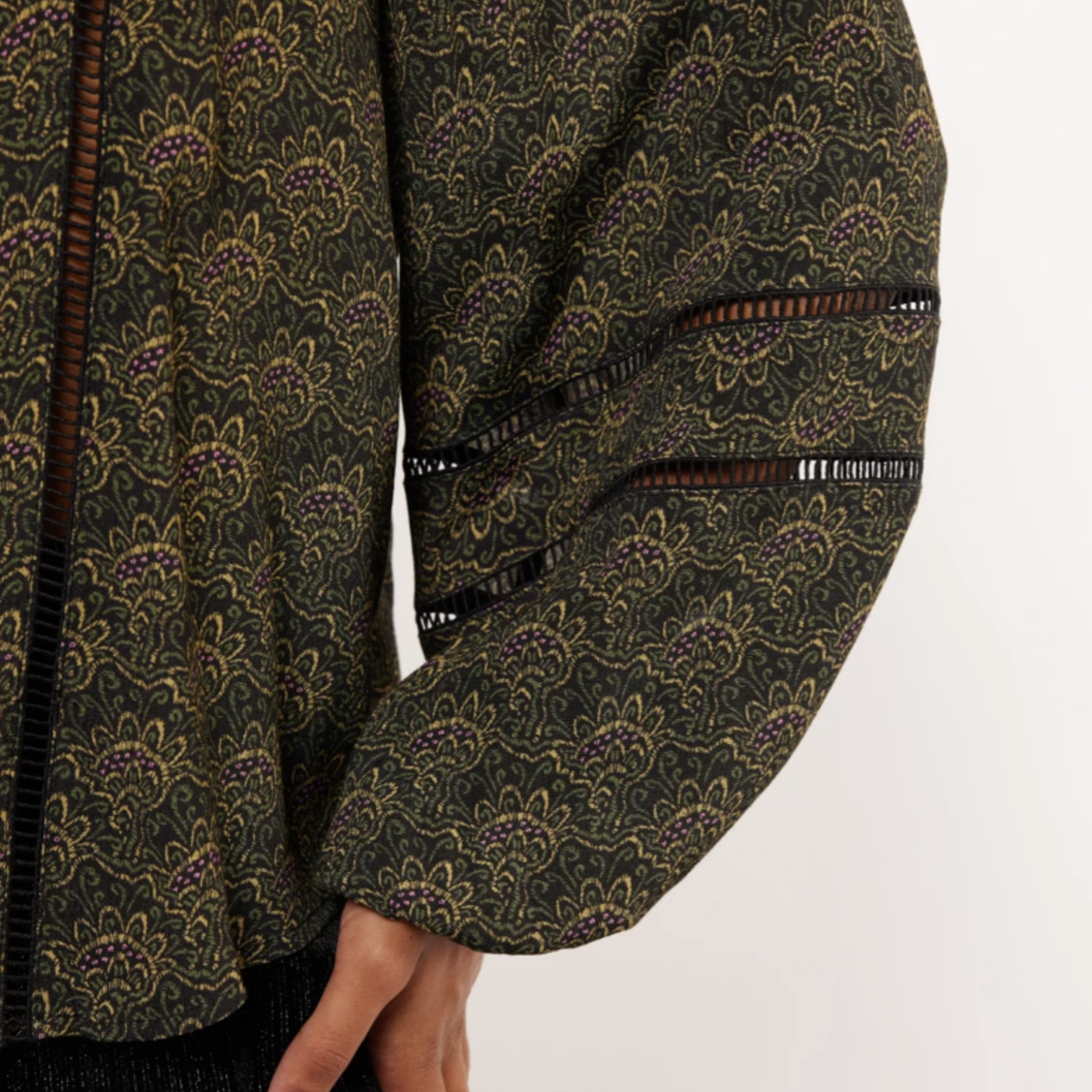 FLURESK FLURESK - Blouse Tazz black/teagreen