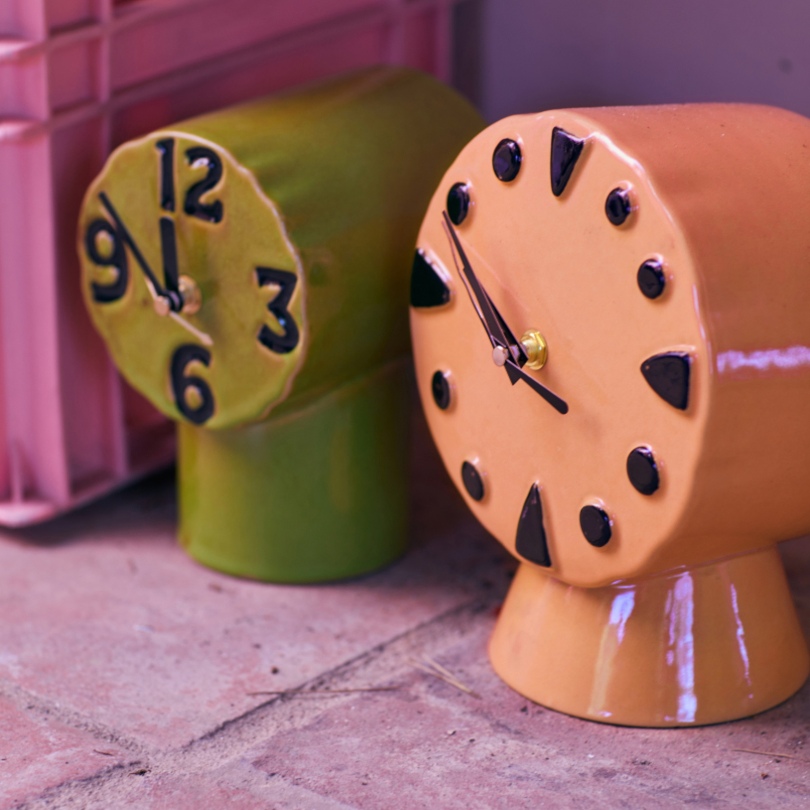 HKLIVING HKLIVING - Klok retro keramische  perzik  ACL0004