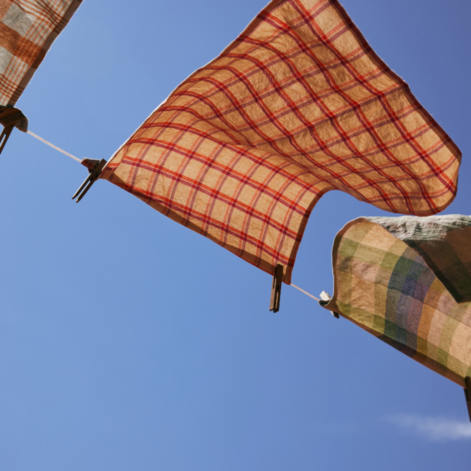 HKLIVING HKLIVING - Vida check theedoek aardbei/room 50x70cm