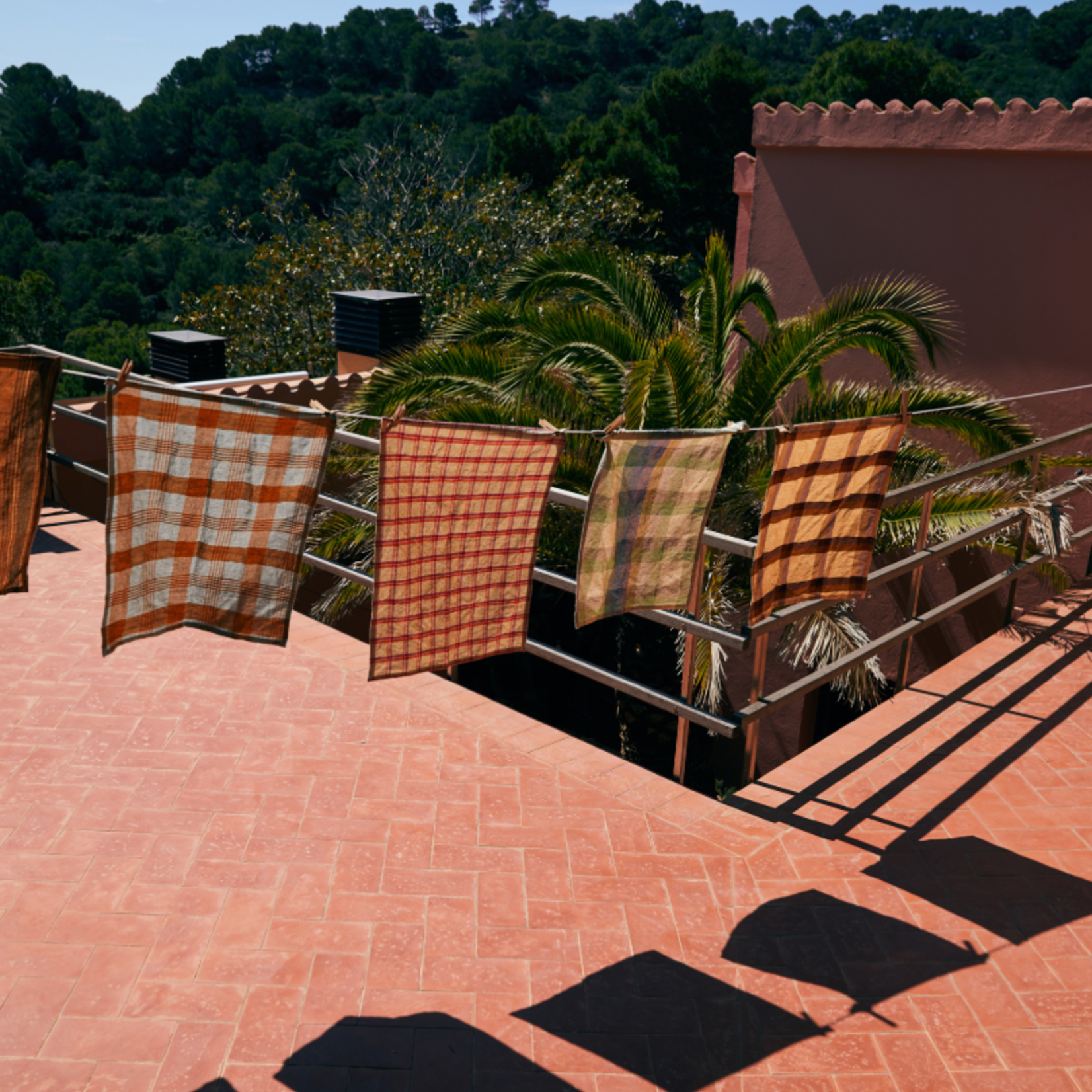 HKLIVING HKLIVING - Vida check theedoek aardbei/room 50x70cm