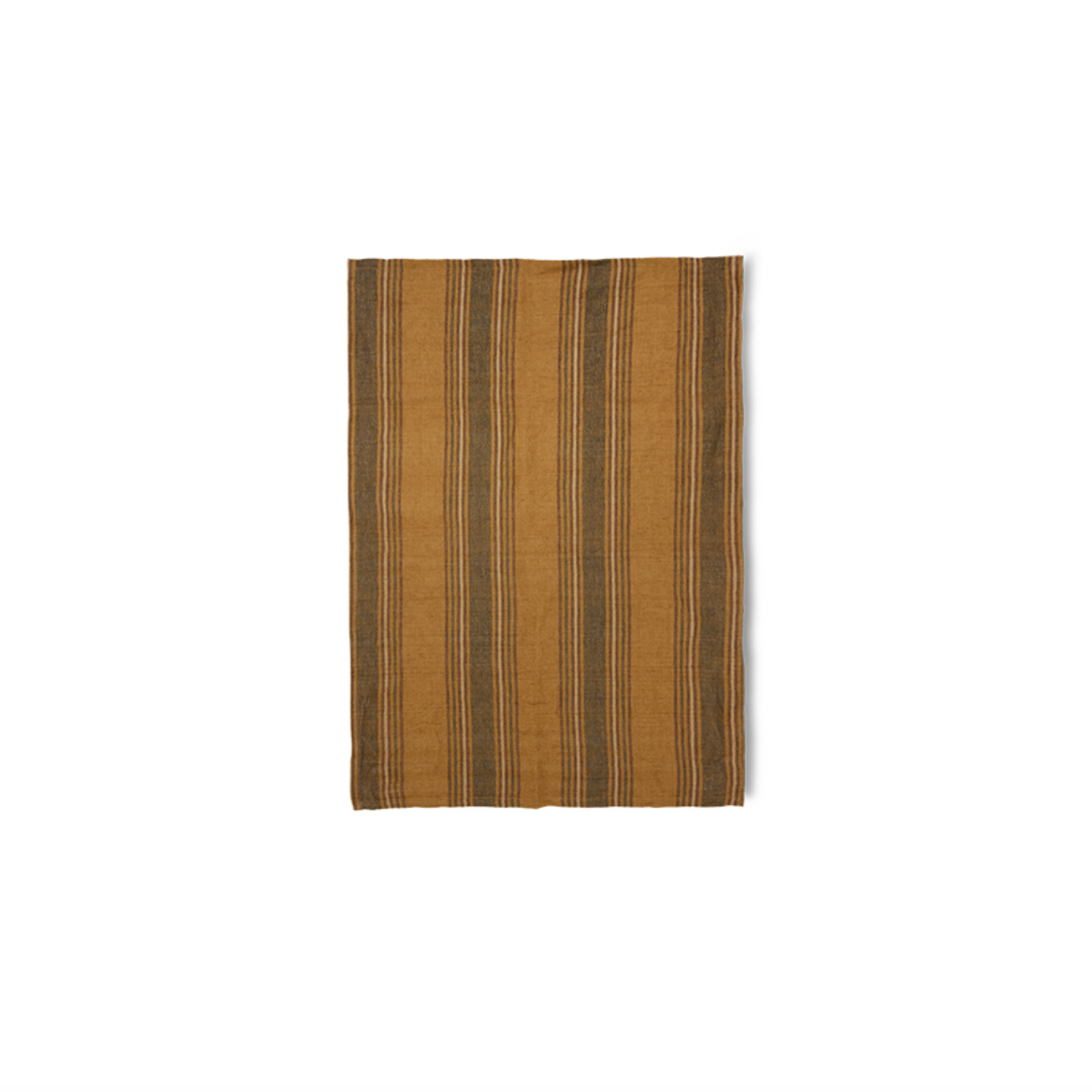 HKLIVING HKLIVING - Vida gestreepte theedoek amber/grijs 50x70cm