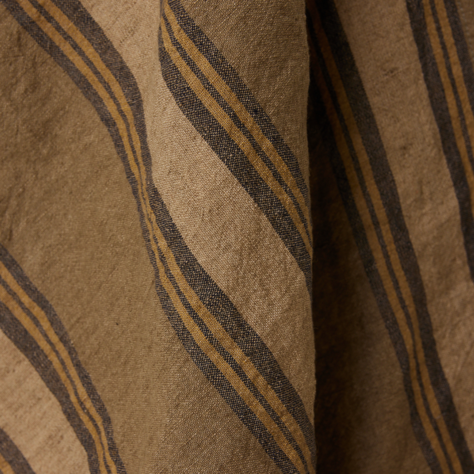 HKLIVING HKLIVING - Vida gestreepte theedoek zand/crème, 50x70cm