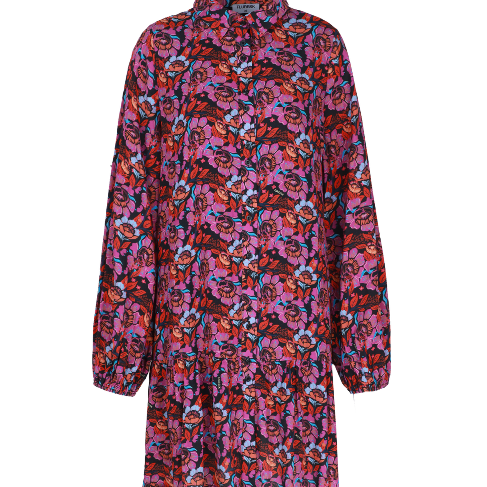 FLURESK FLURESK - Jurk Koa black/purple orchid