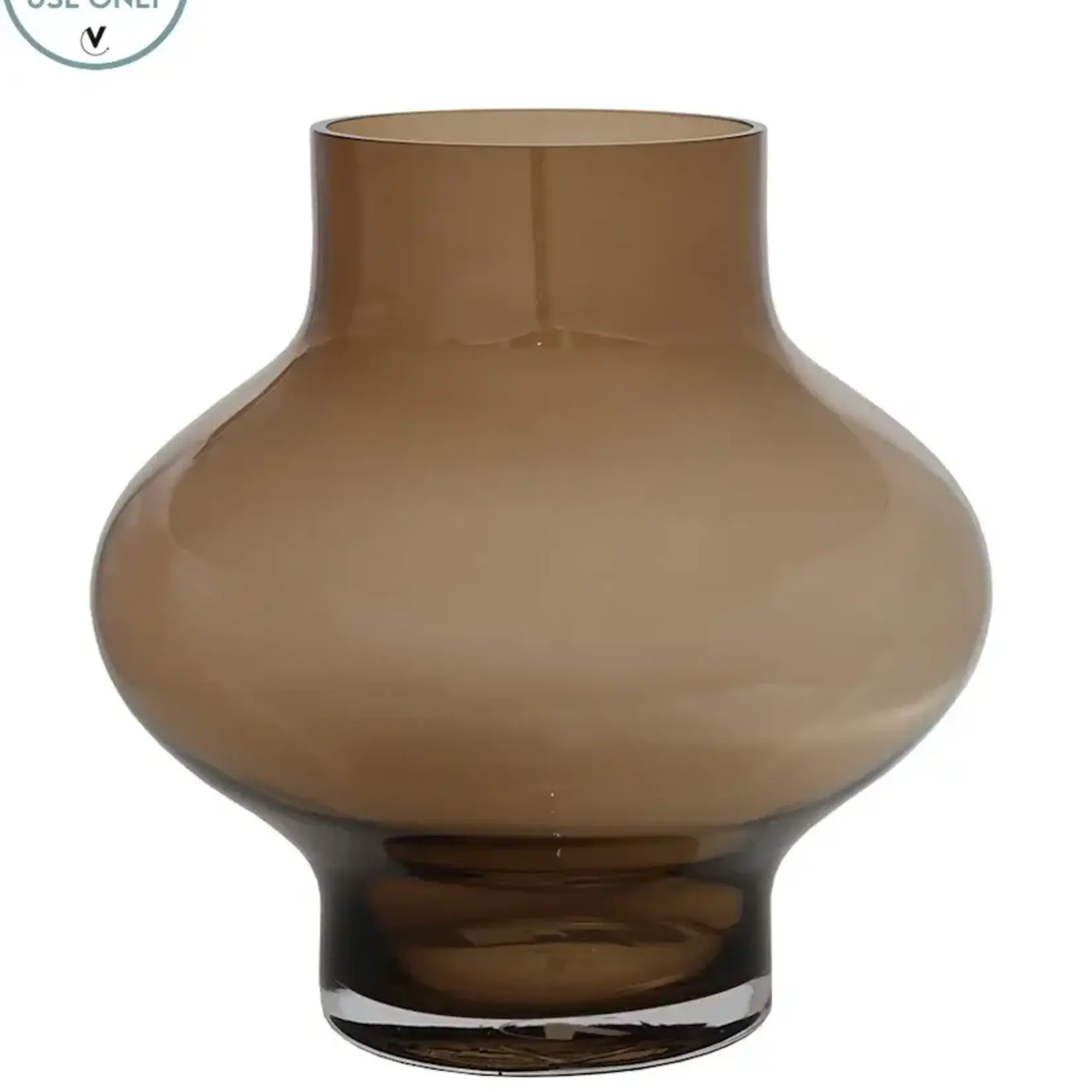 -- Vaas Ruvuma glas M taupe Ø28 x H28 cm