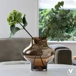 -- Vaas Ruvuma glas M taupe Ø28 x H28 cm