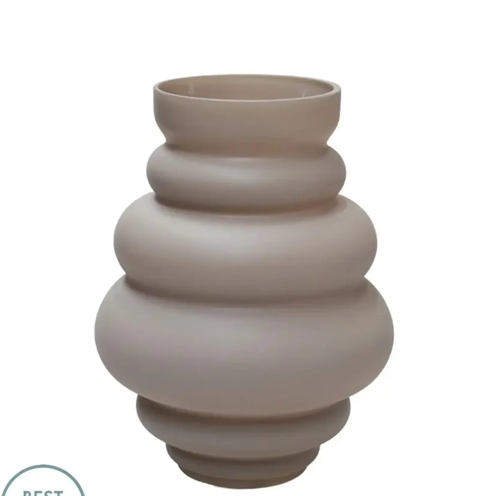 -- Vaas glas Maputo S matte ivoor Ø18 x H24 cm