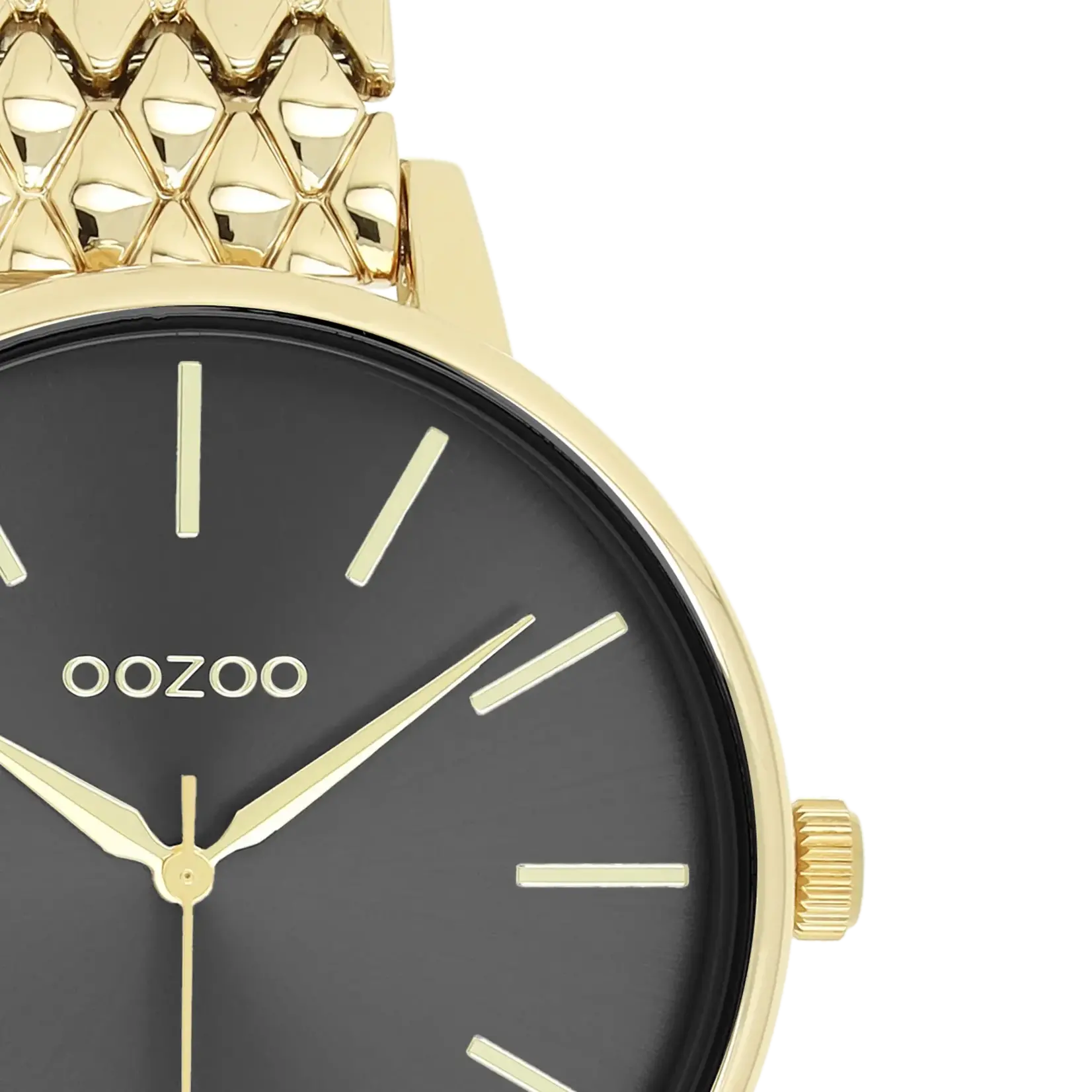 OOZOO OOZOO - Horloge goudkleur met stalen band binnenkant kast zwart ⌀43cm C11435