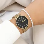 OOZOO OOZOO - Horloge goudkleur met stalen band binnenkant kast zwart ⌀43cm C11435