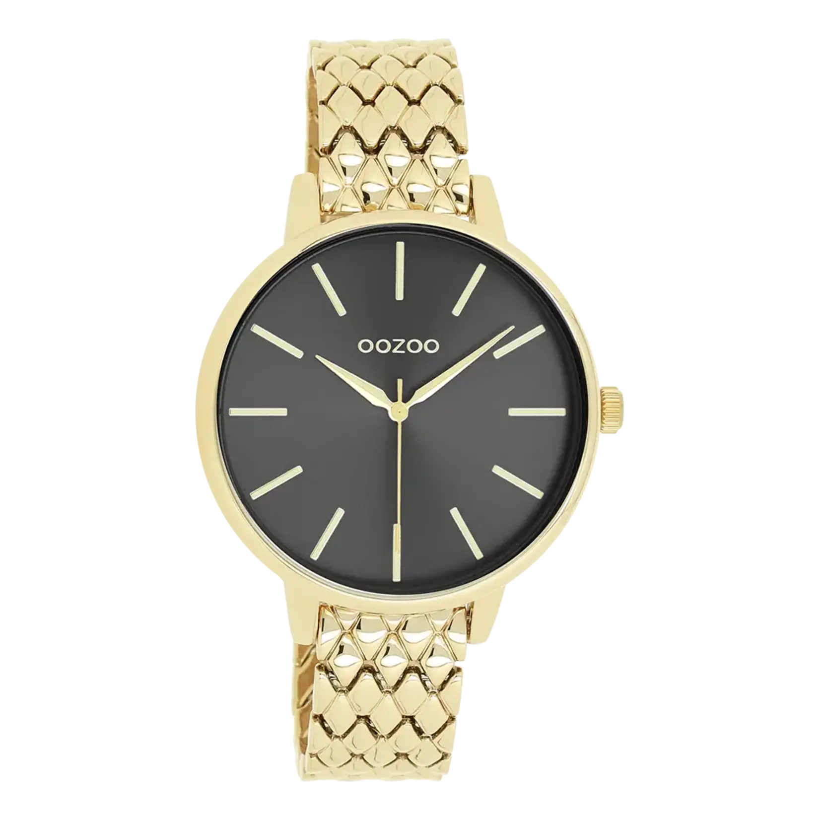 OOZOO OOZOO - Horloge goudkleur met stalen band binnenkant kast zwart ⌀43cm C11435