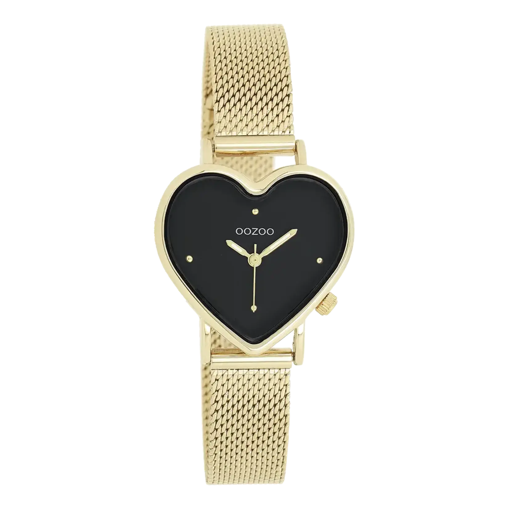 OOZOO OOZOO - Horloge goudkleurig met goudkleurige metalen mesh armband C11417