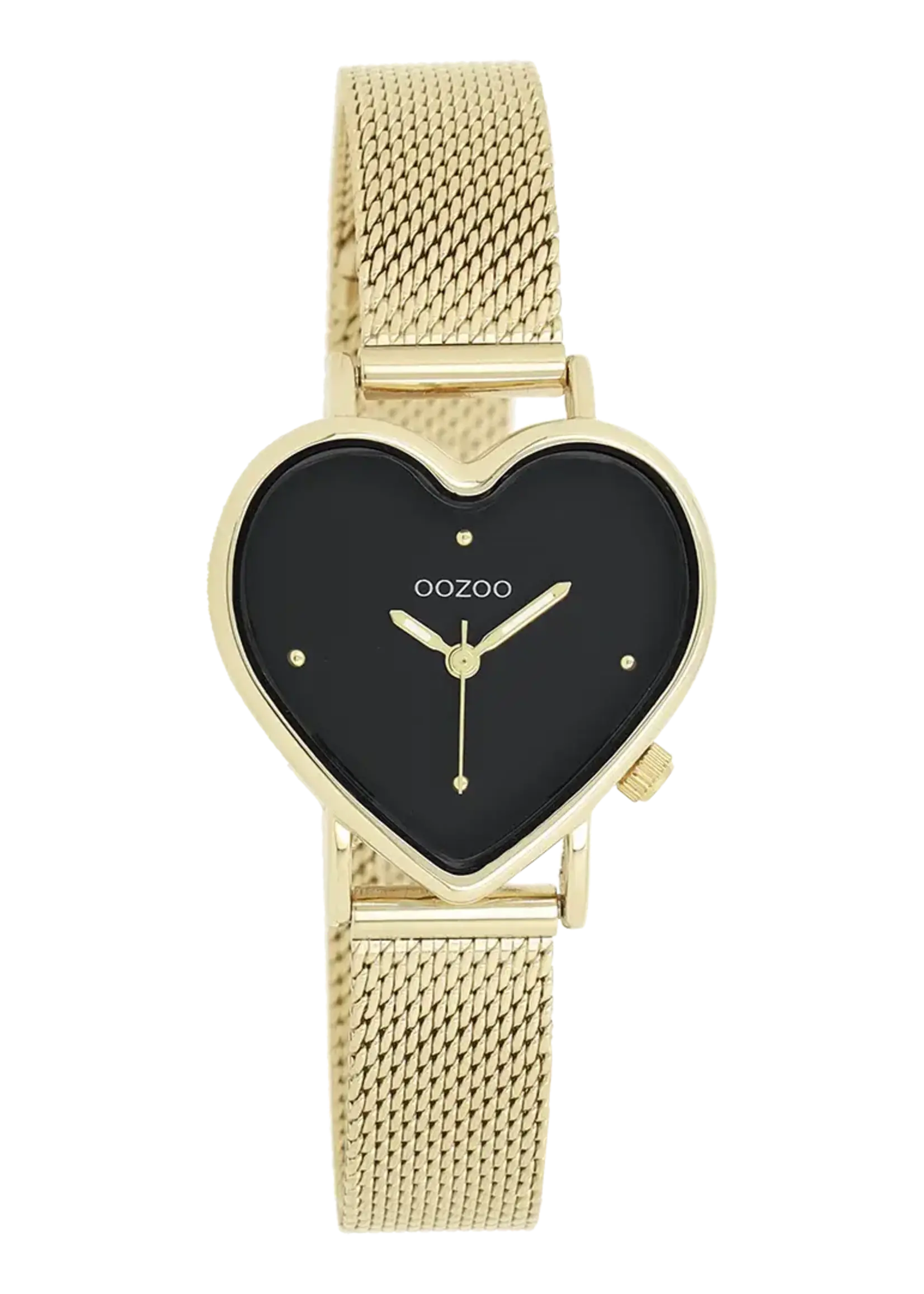 OOZOO OOZOO - Horloge goudkleurig met goudkleurige metalen mesh armband C11417