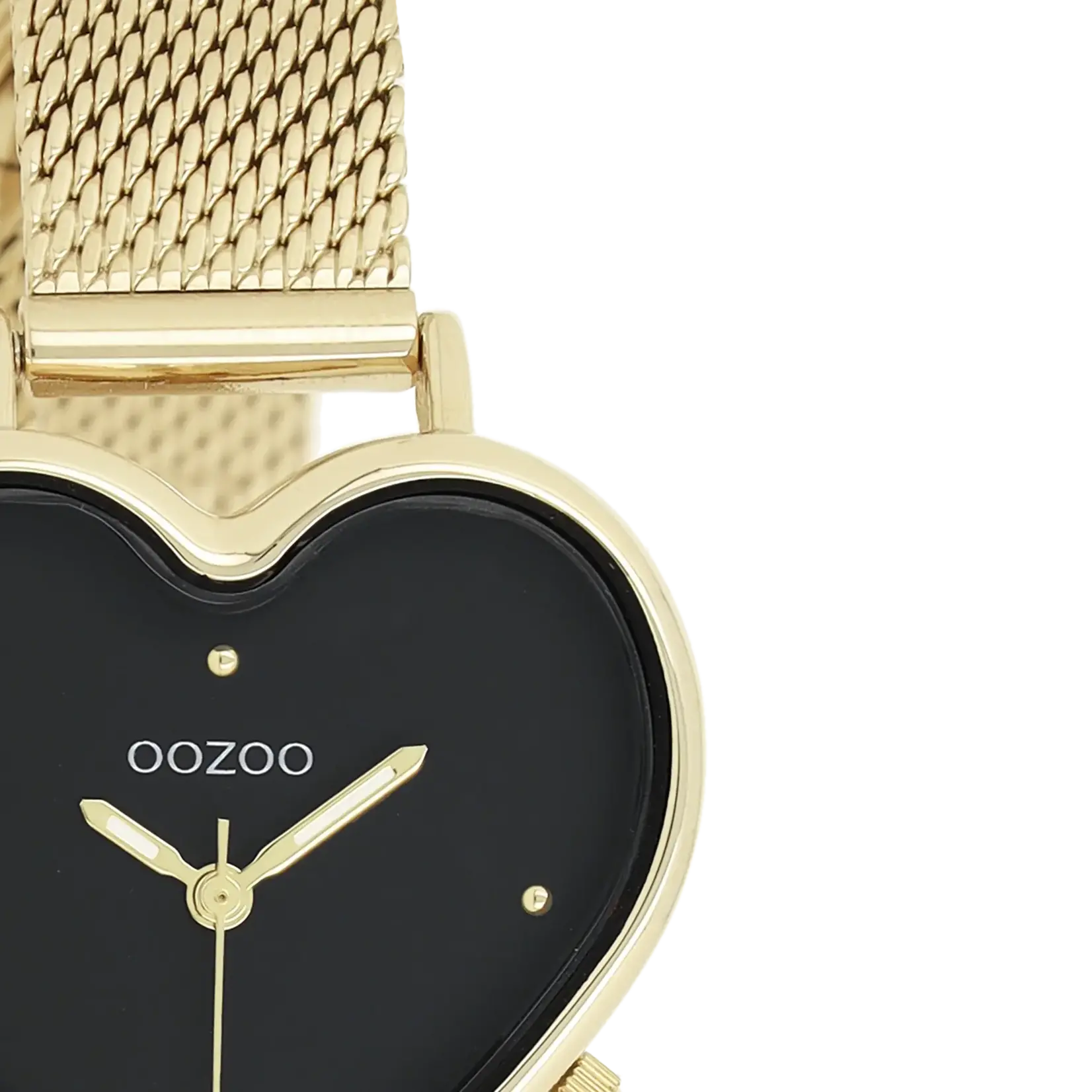 OOZOO OOZOO - Horloge goudkleurig met goudkleurige metalen mesh armband C11417