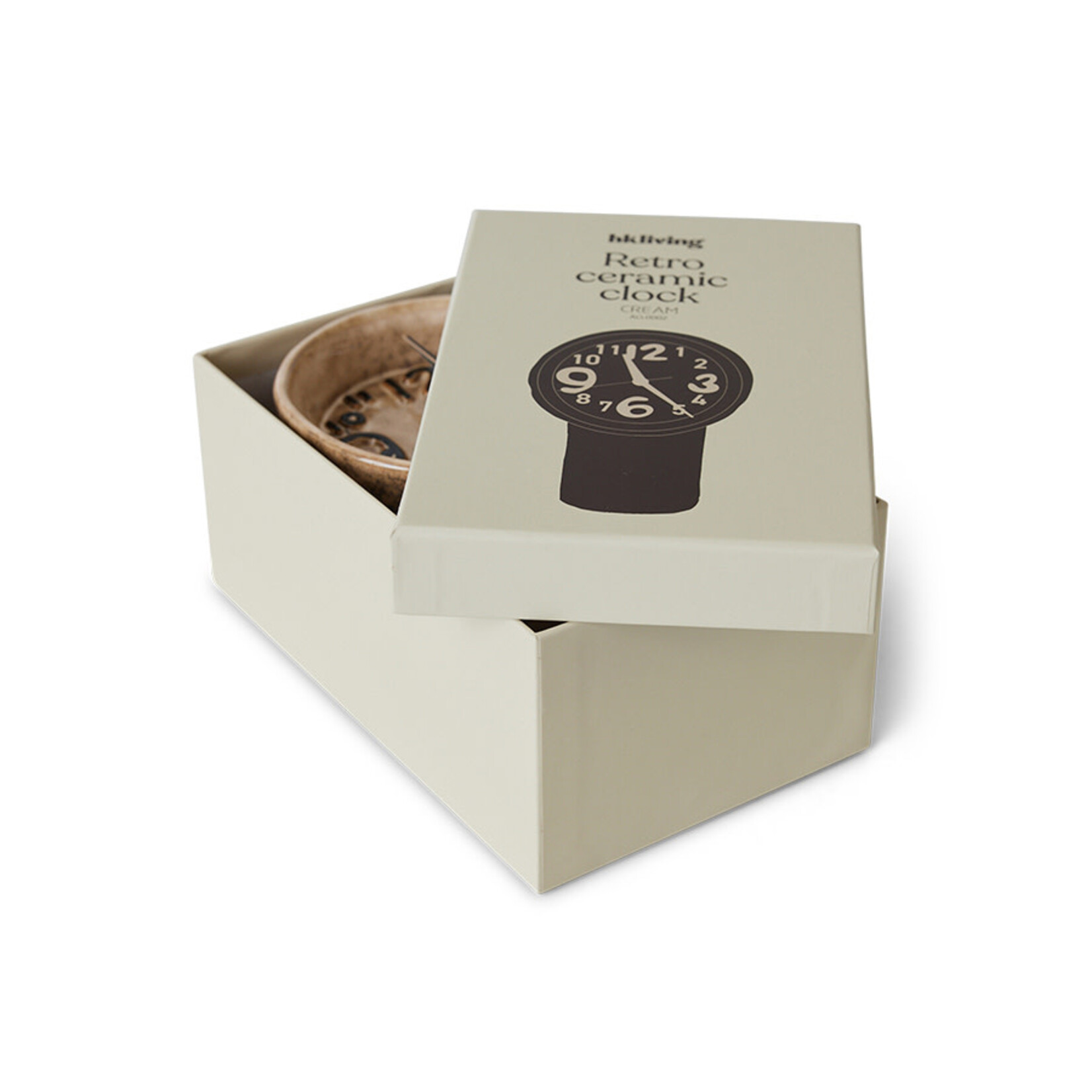 HKLIVING HKLIVING - Klok retro keramische klok crème ACL0002
