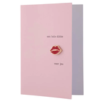 ZUSSS ZUSSS - Wenskaart kusje broche roze/rood