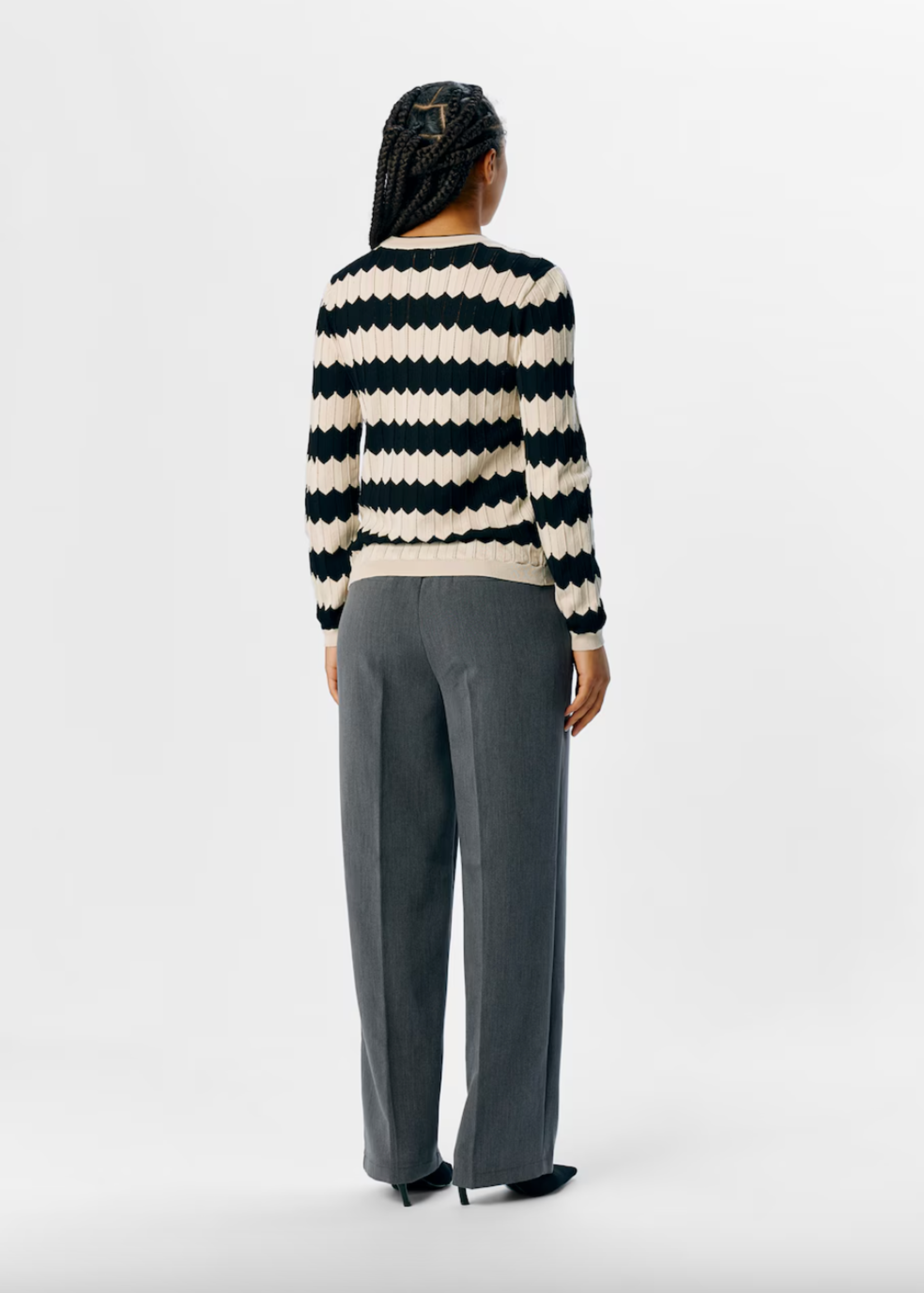 OBJECT OBJECT - Ebba knit pullover zand/zwart gestreept