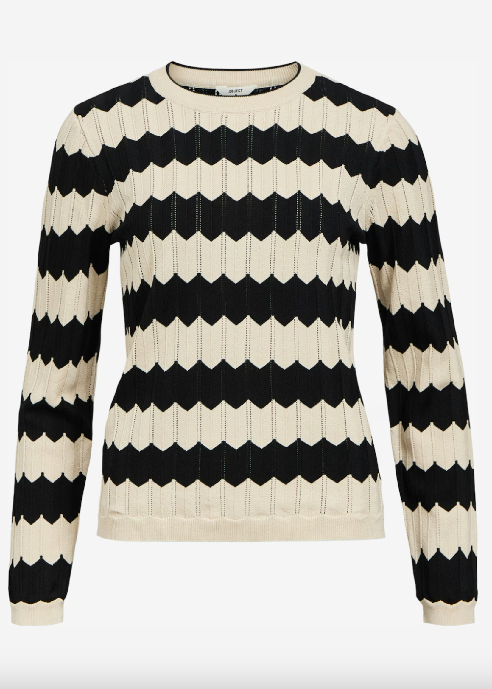 OBJECT OBJECT - Ebba knit pullover zand/zwart gestreept