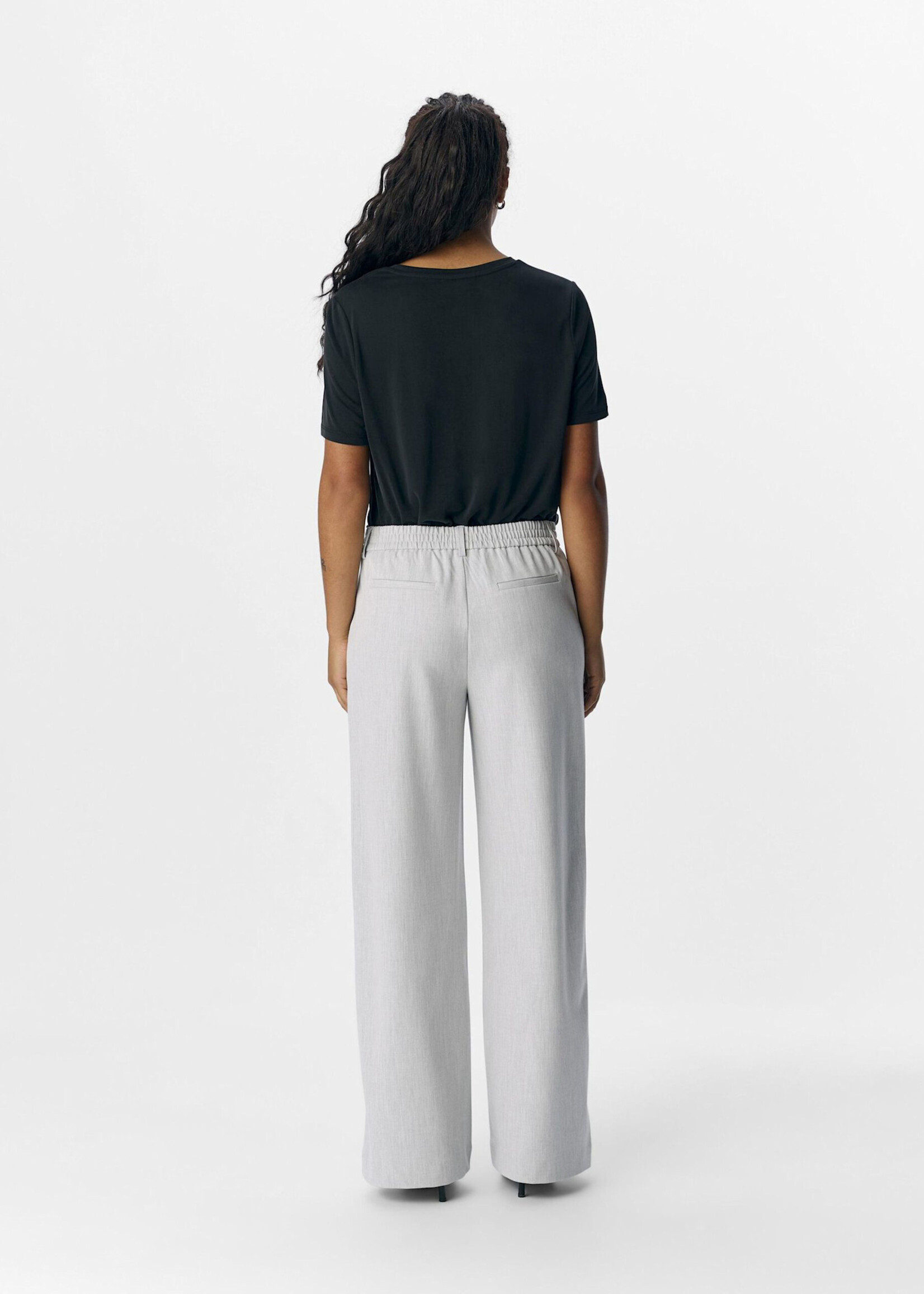 OBJECT OBJECT - Lisa wide pant light grey/melange