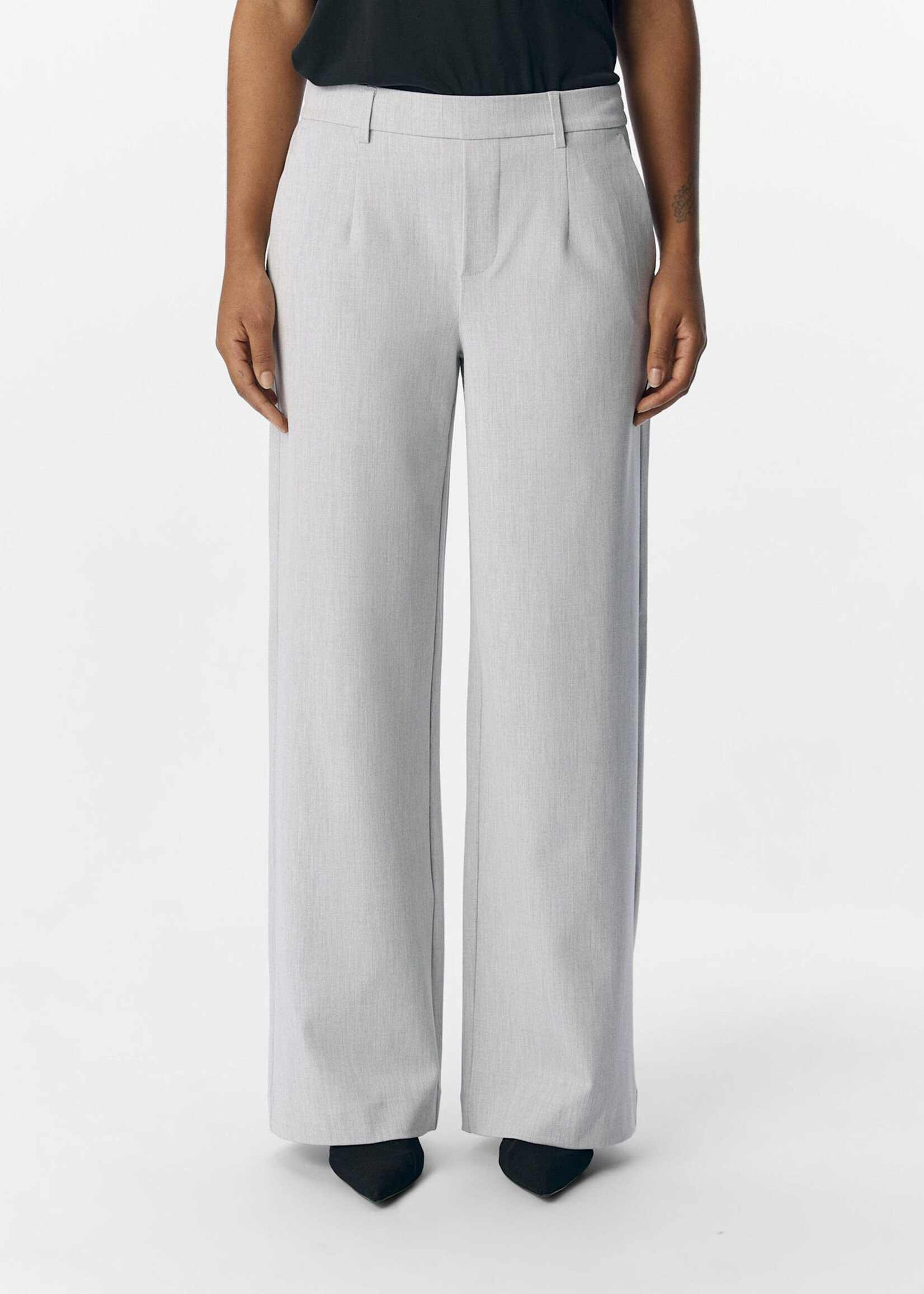OBJECT OBJECT - Lisa wide pant light grey/melange
