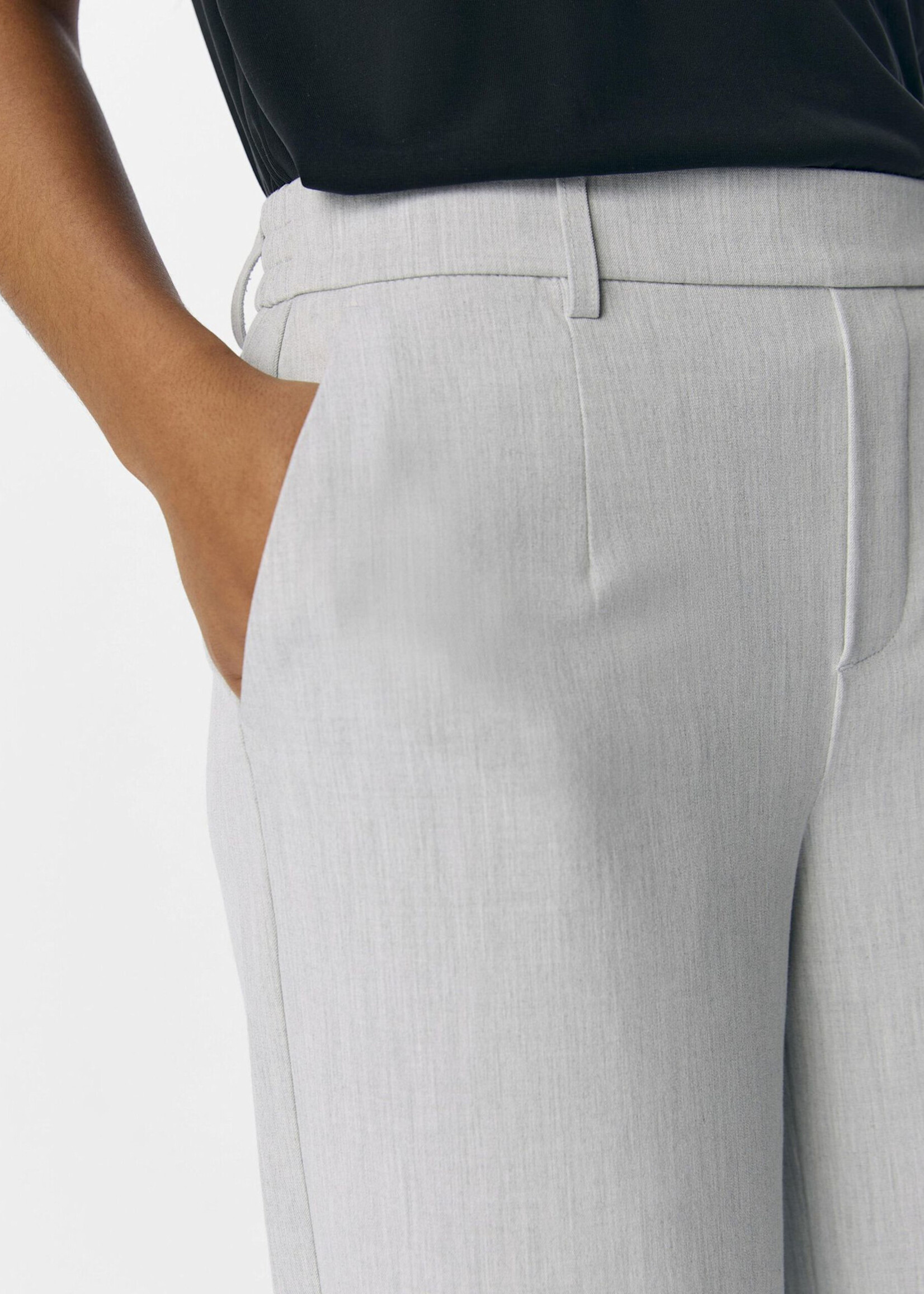 OBJECT OBJECT - Lisa wide pant light grey/melange
