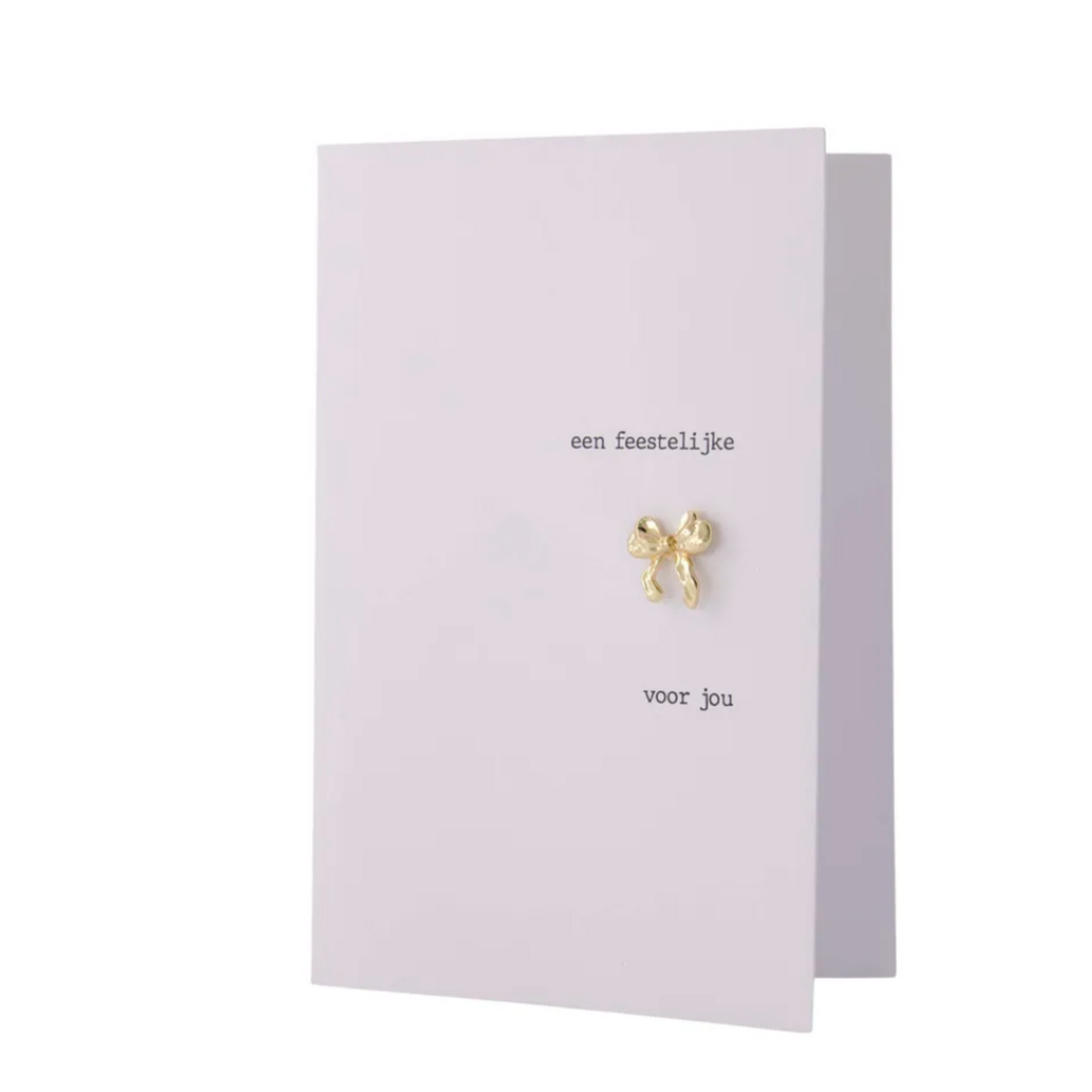 ZUSSS ZUSSS - Wenskaart strikje broche wit/goud