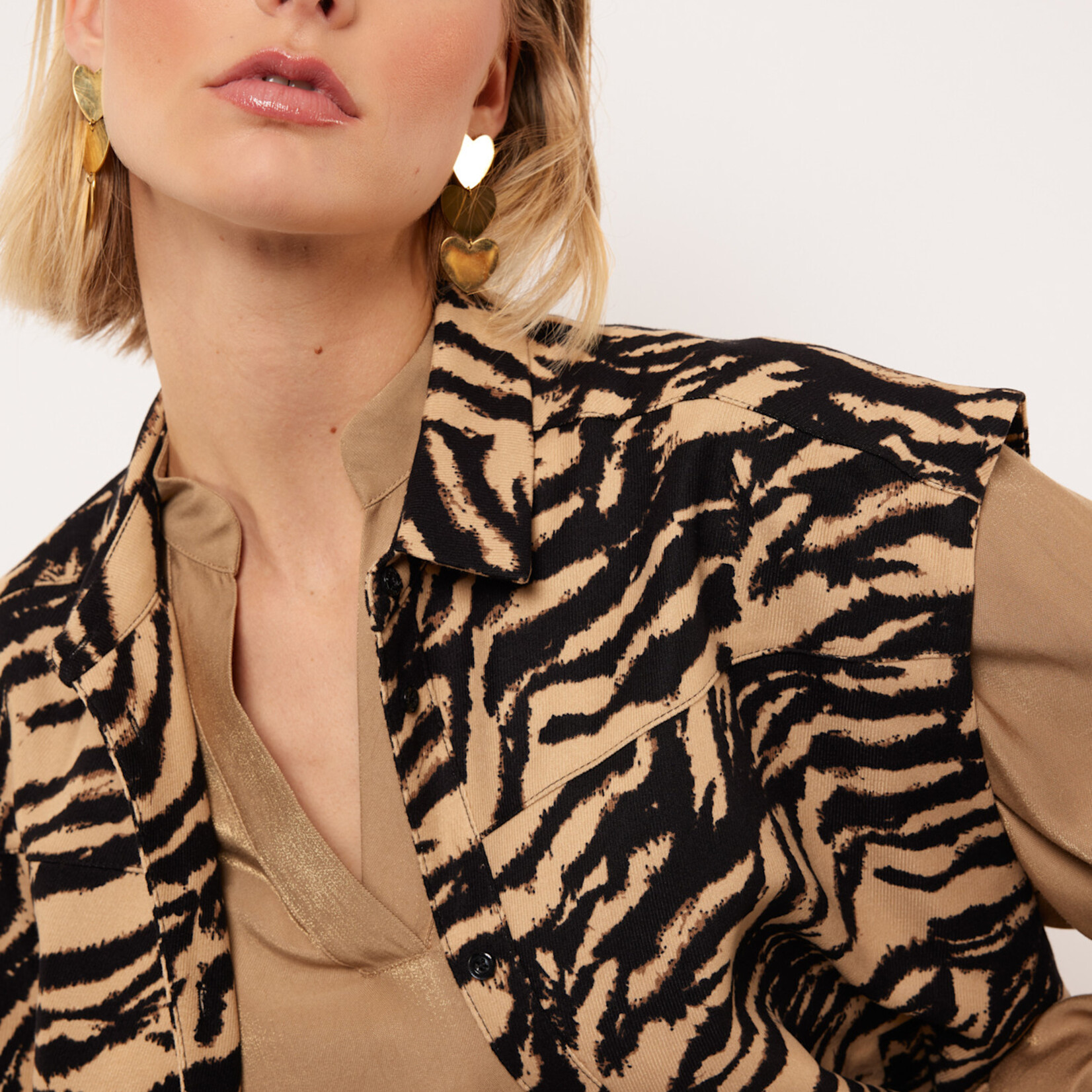 FLURESK FLURESK - Gilet Basil Khaki/black