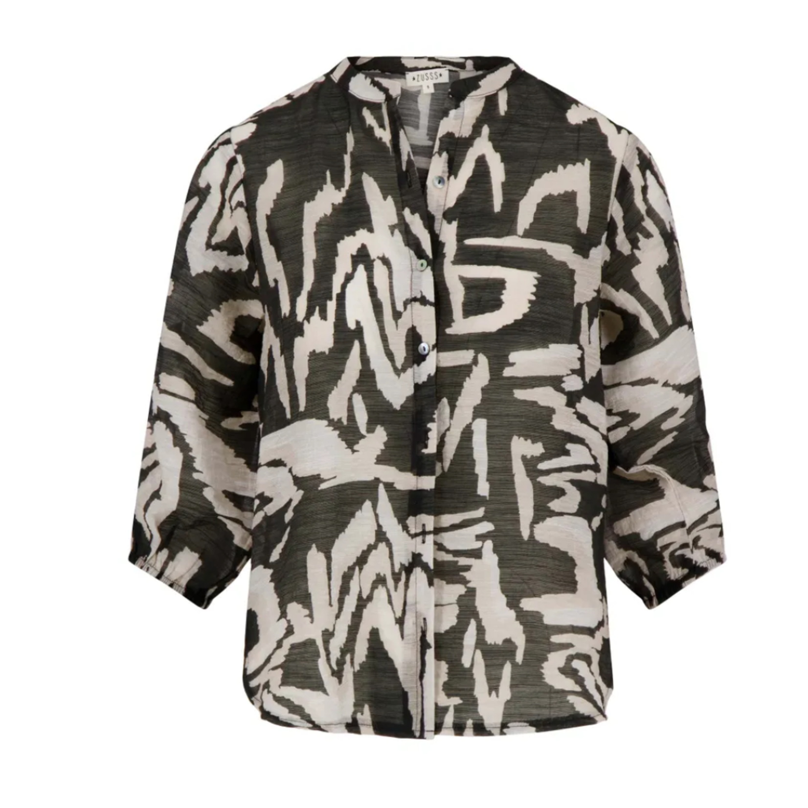 ZUSSS ZUSSS - Blouse pofmouw met print multicolor MAAT XS