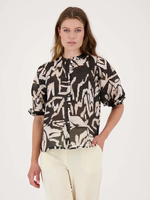 ZUSSS ZUSSS - Blouse pofmouw met print multicolor MAAT XS