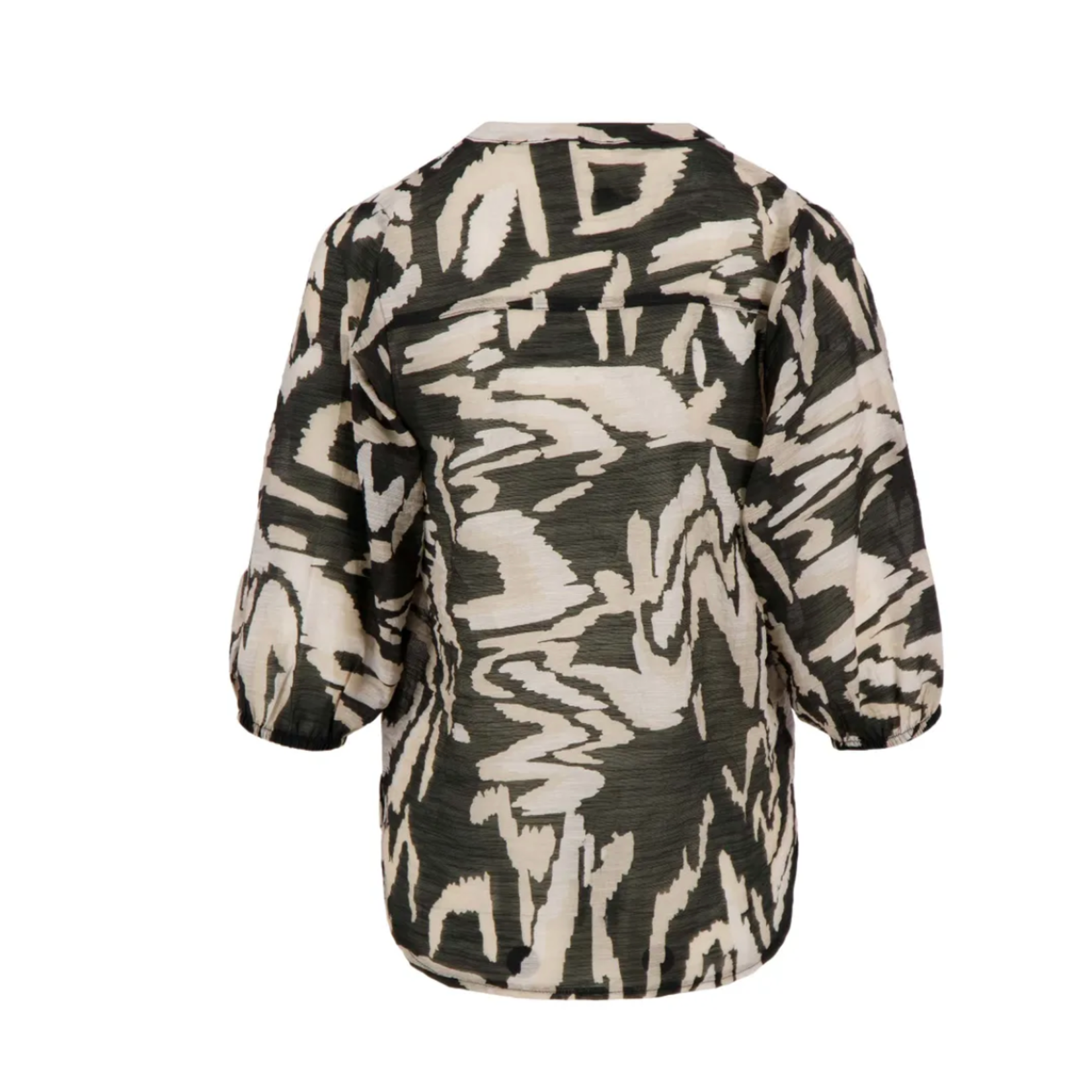 ZUSSS ZUSSS - Blouse pofmouw met print multicolor MAAT XS