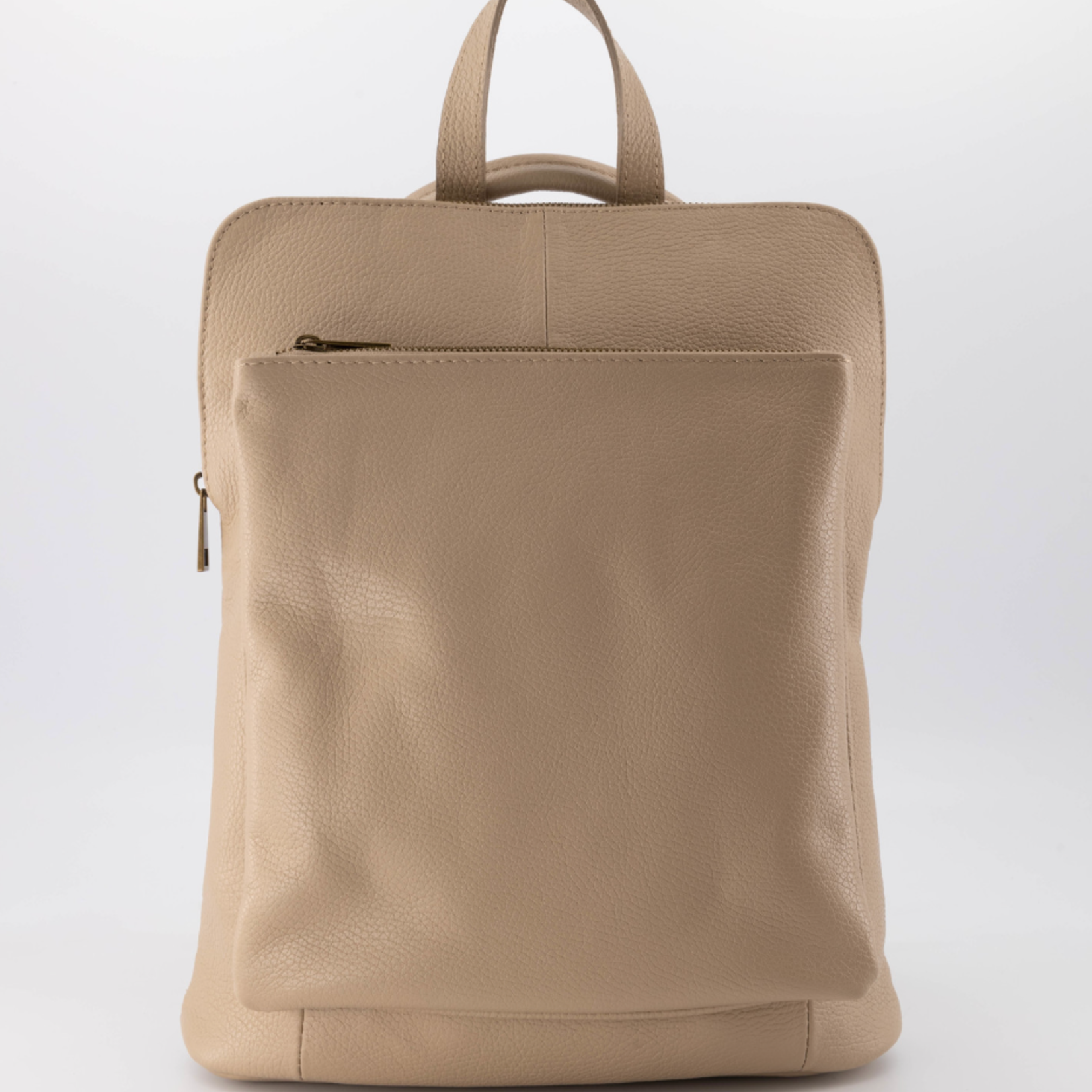 -- Rugtas Harper taupe echt leer