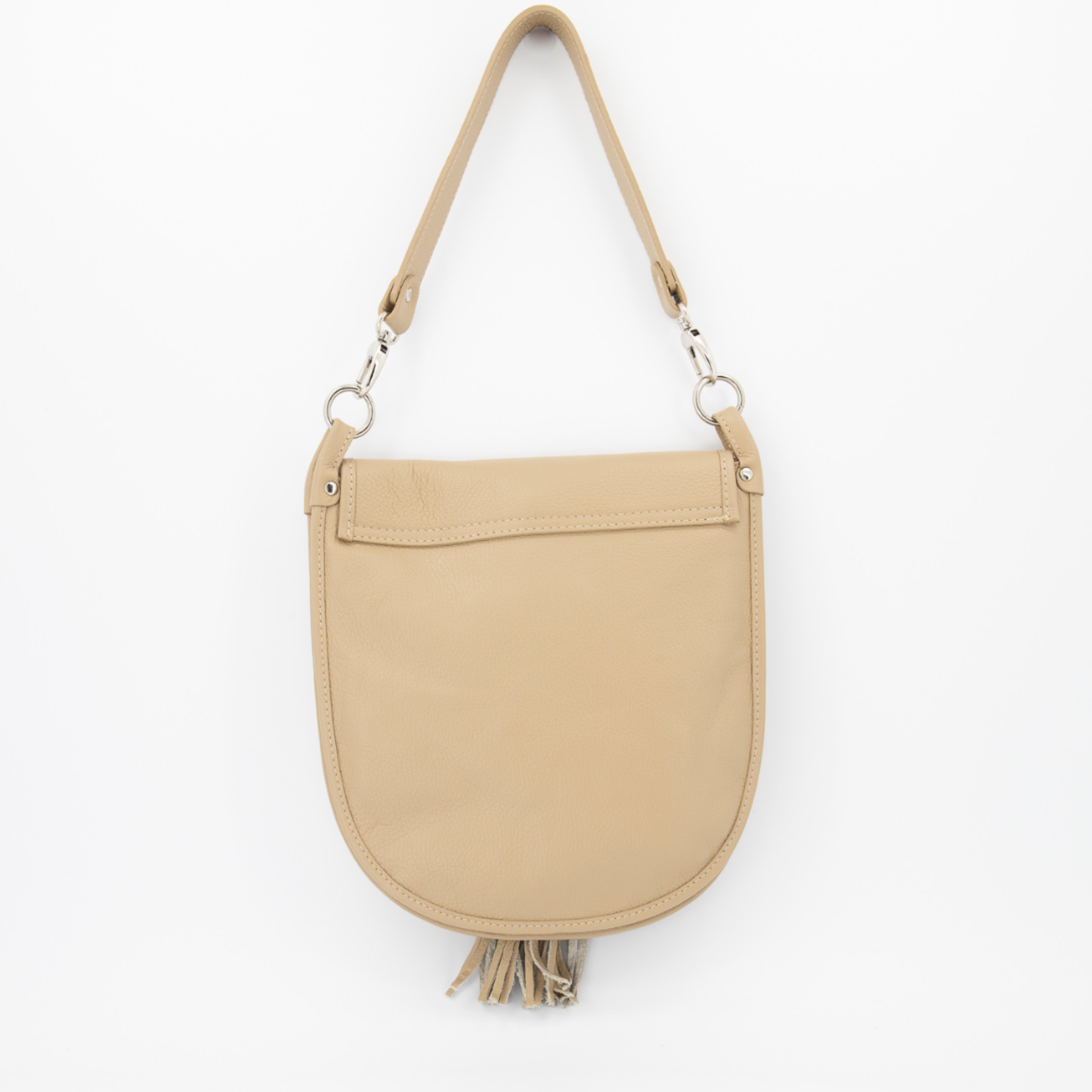 -- Crossbody tas Meghan echt leer, taupe