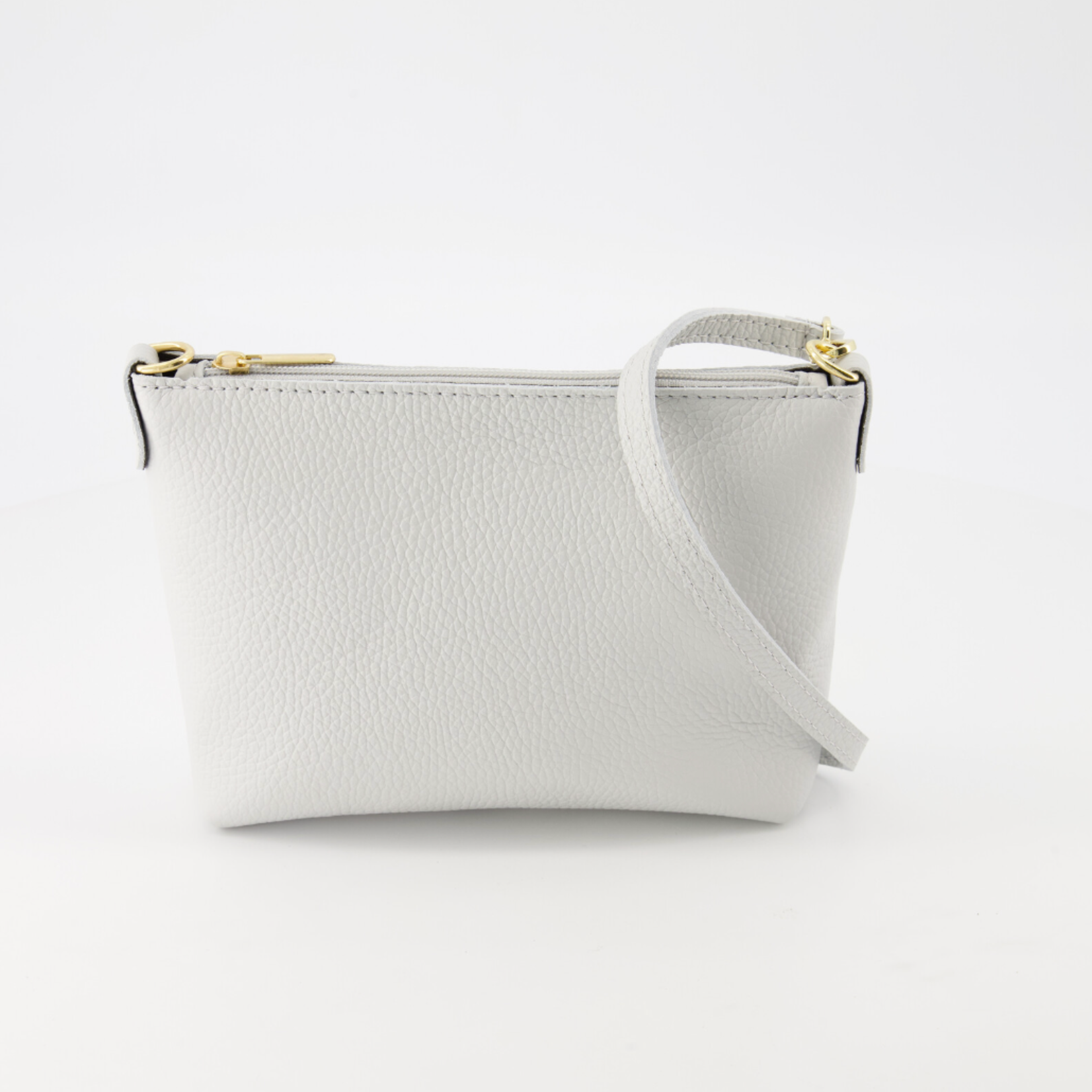 -- CROSSBODY  TAS Ariel echt leer grijs