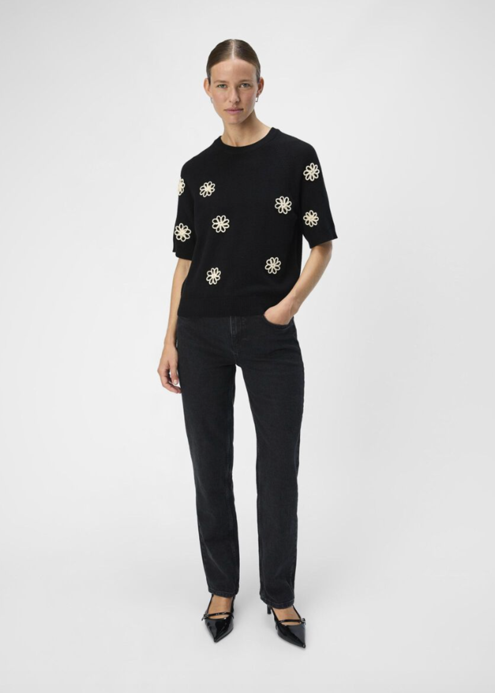 OBJECT OBJECT - Pullover Laney rubin zwart/wit