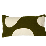 -- Kussen 60x30 cm donker groen+beige