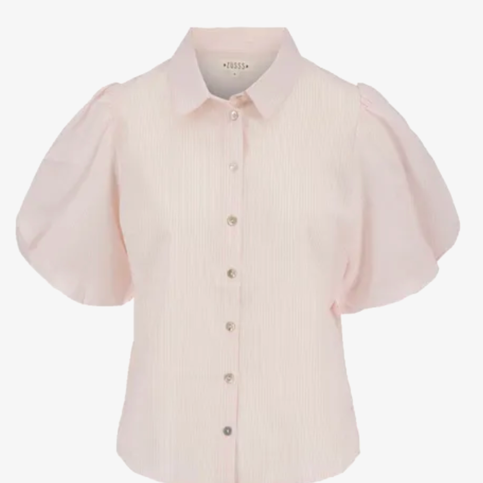 ZUSSS ZUSSS - Blouse met ballon mouw in streep wit/lichtroze