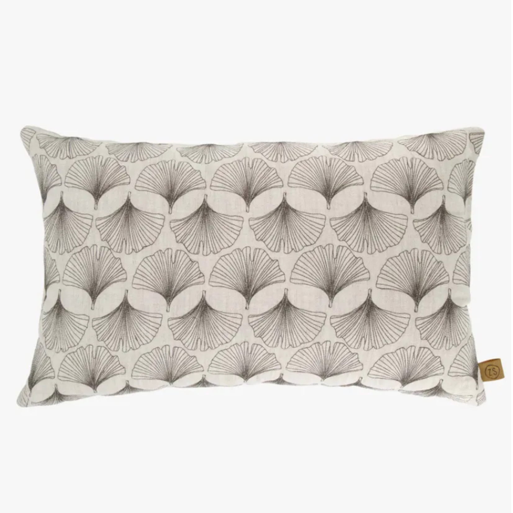 ZUSSS ZUSSS - Kussen ginkgo blad 60x35cm peper en zout/antracietgrijs