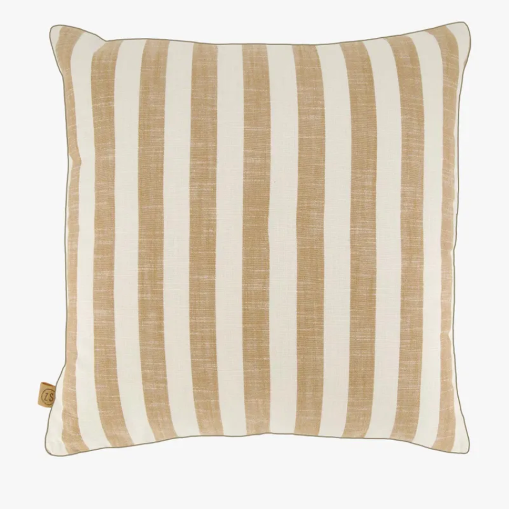 ZUSSS ZUSSS - Kussen hartje streep 45x45cm zand/camel