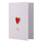 ZUSSS ZUSSS - Wenskaart hartje broche wit/rood