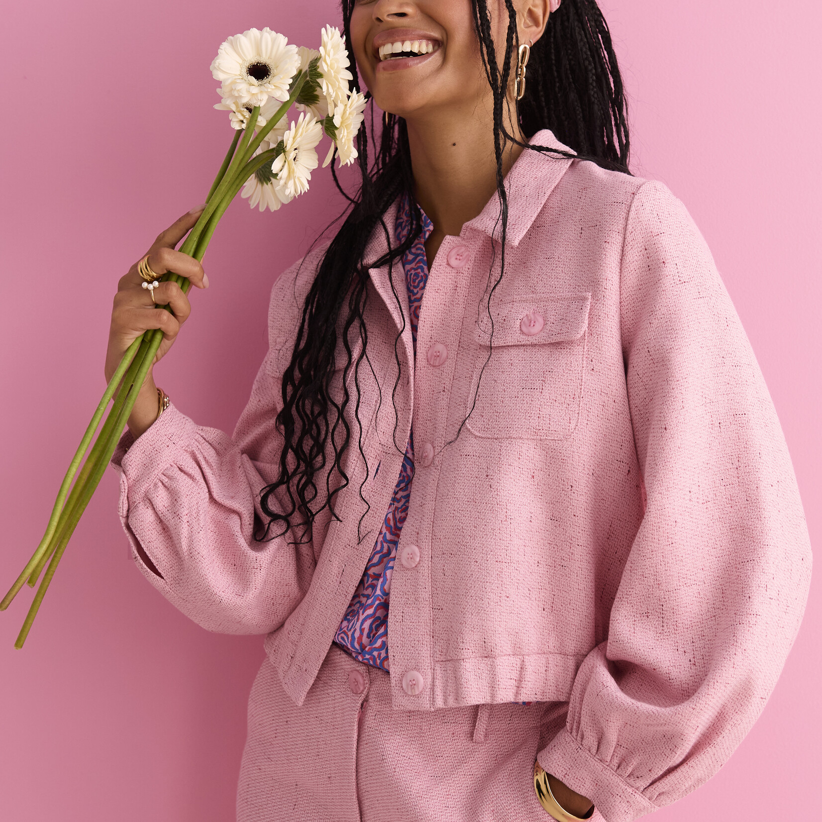 YDENCE YDENCE - Broek Leona pink MAAT XXL