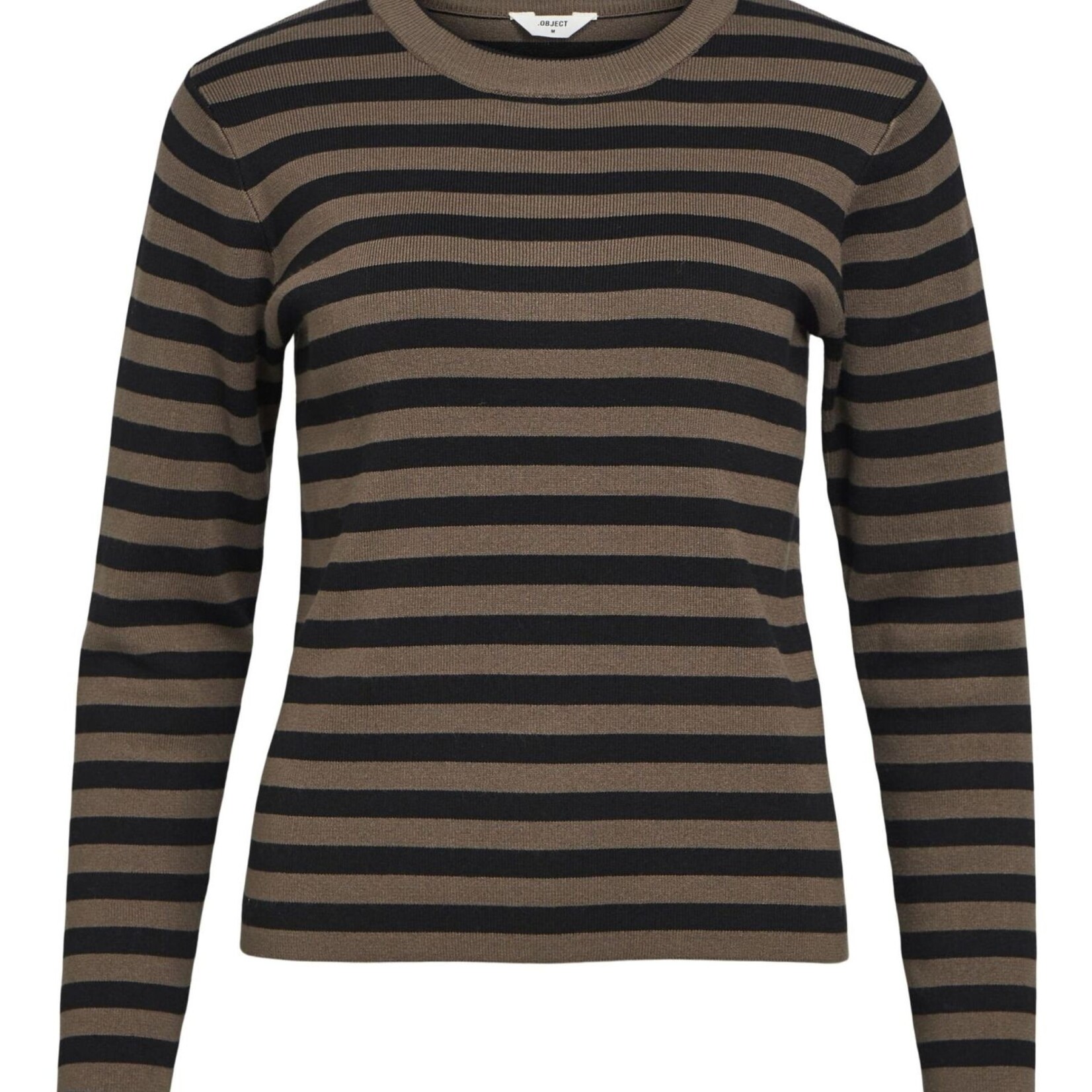 OBJECT OBJECT - Pullover ester gebreid morel/black MAAT S
