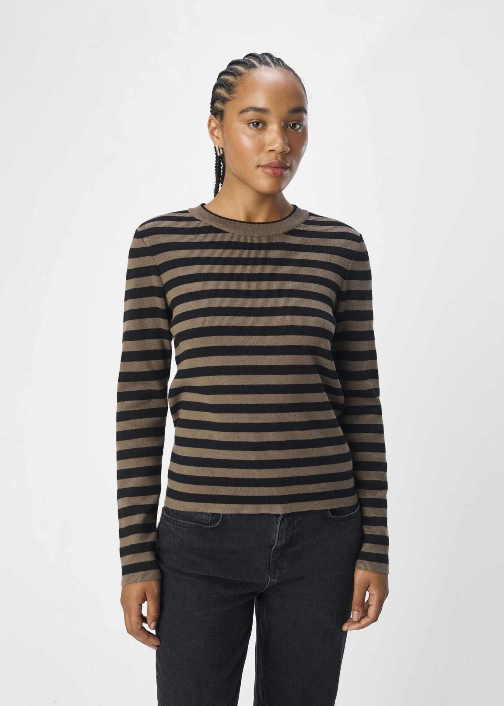 OBJECT OBJECT - Pullover ester gebreid morel/black MAAT S