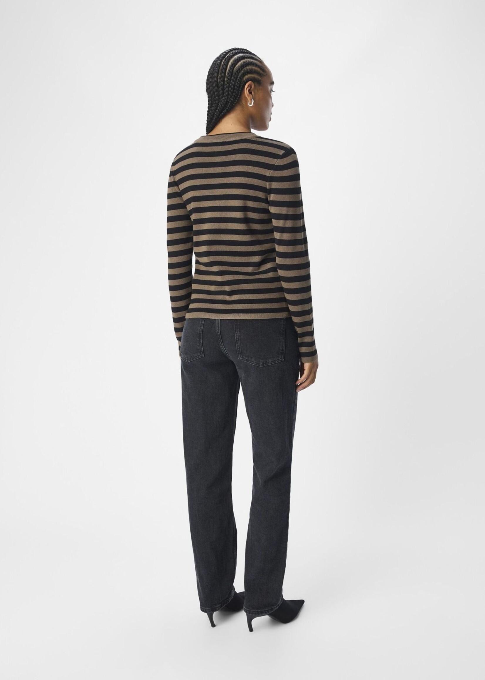 OBJECT OBJECT - Pullover ester gebreid morel/black MAAT S