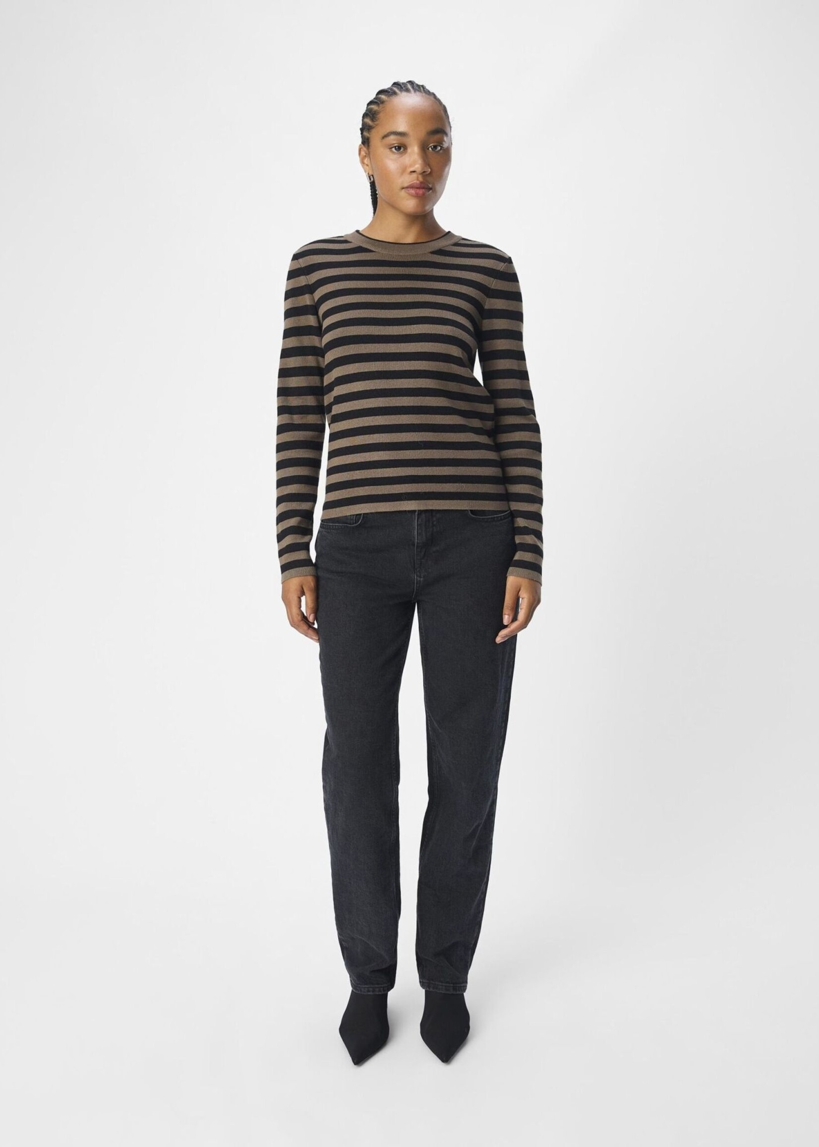 OBJECT OBJECT - Pullover ester gebreid morel/black MAAT S