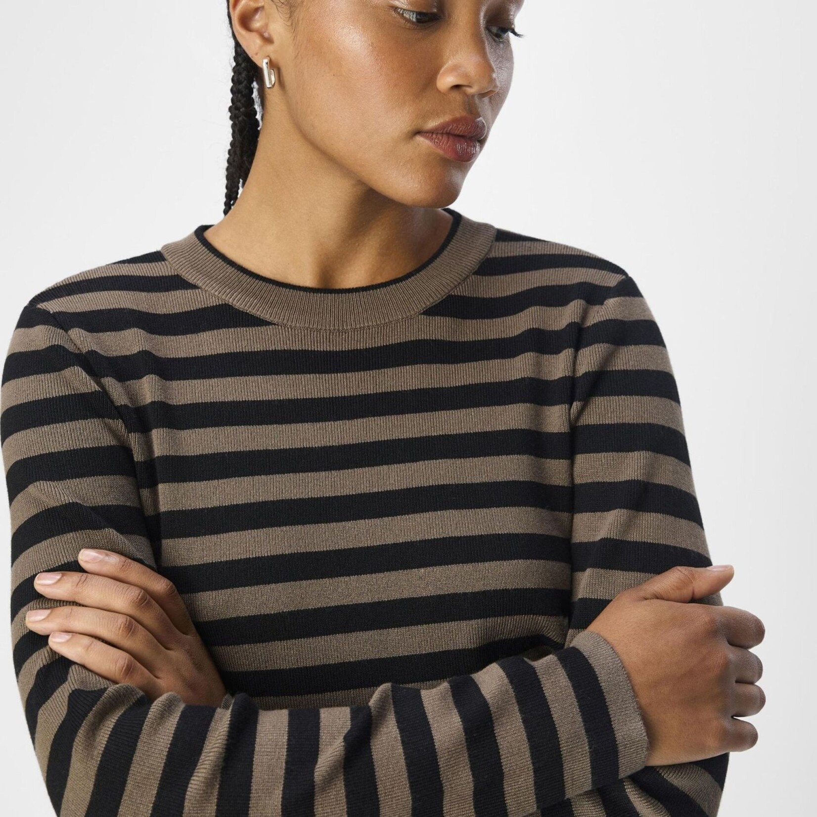 OBJECT OBJECT - Pullover ester gebreid morel/black MAAT S