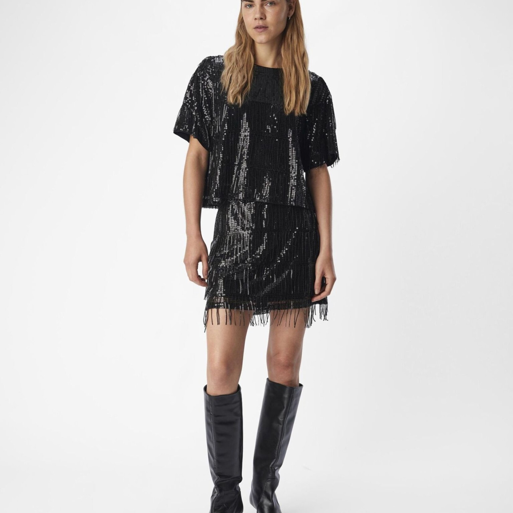 OBJECT OBJECT - Top Tella zwart met lovertjes