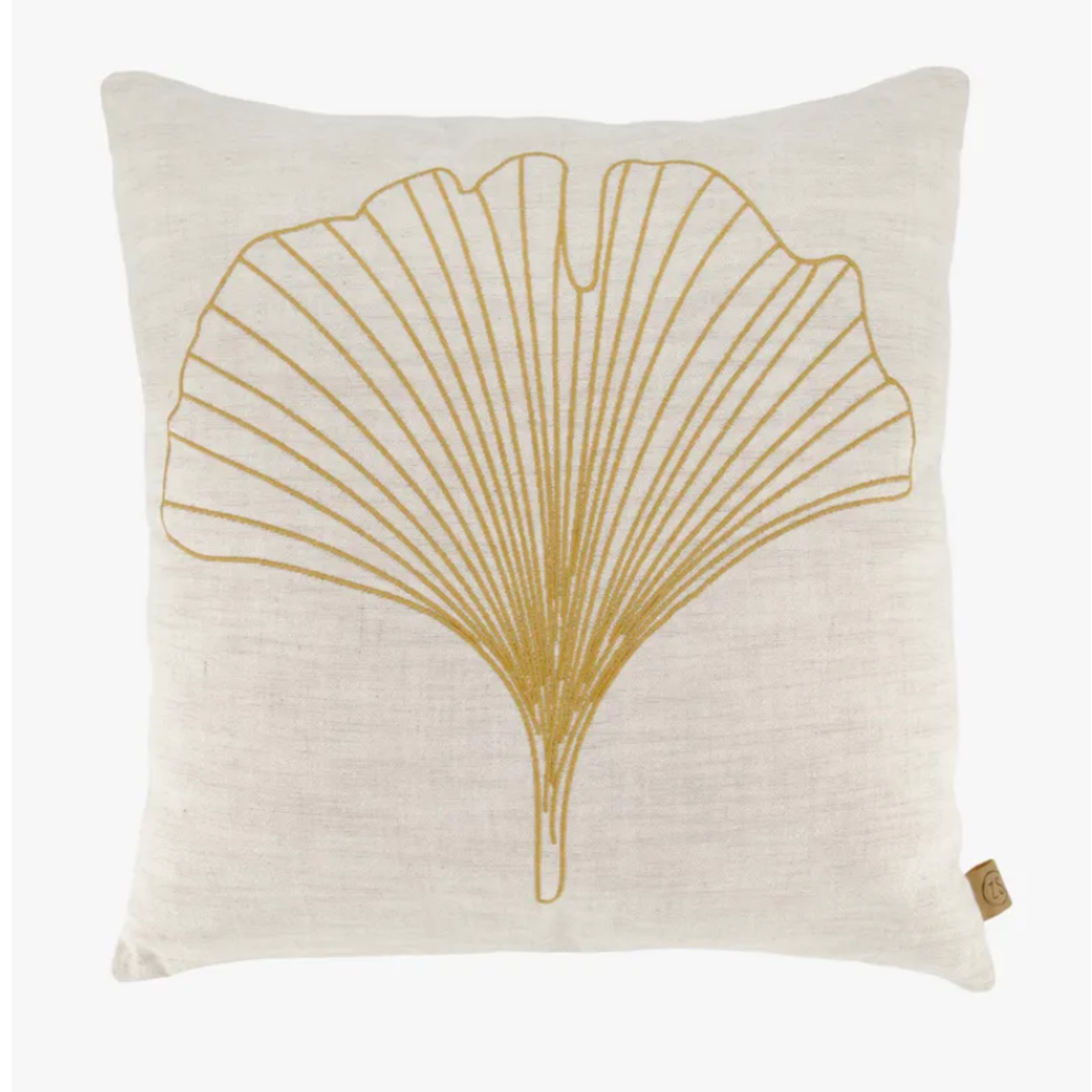 ZUSSS ZUSSS - Kussen gingko blad 45x45cm peper en zout/bruin