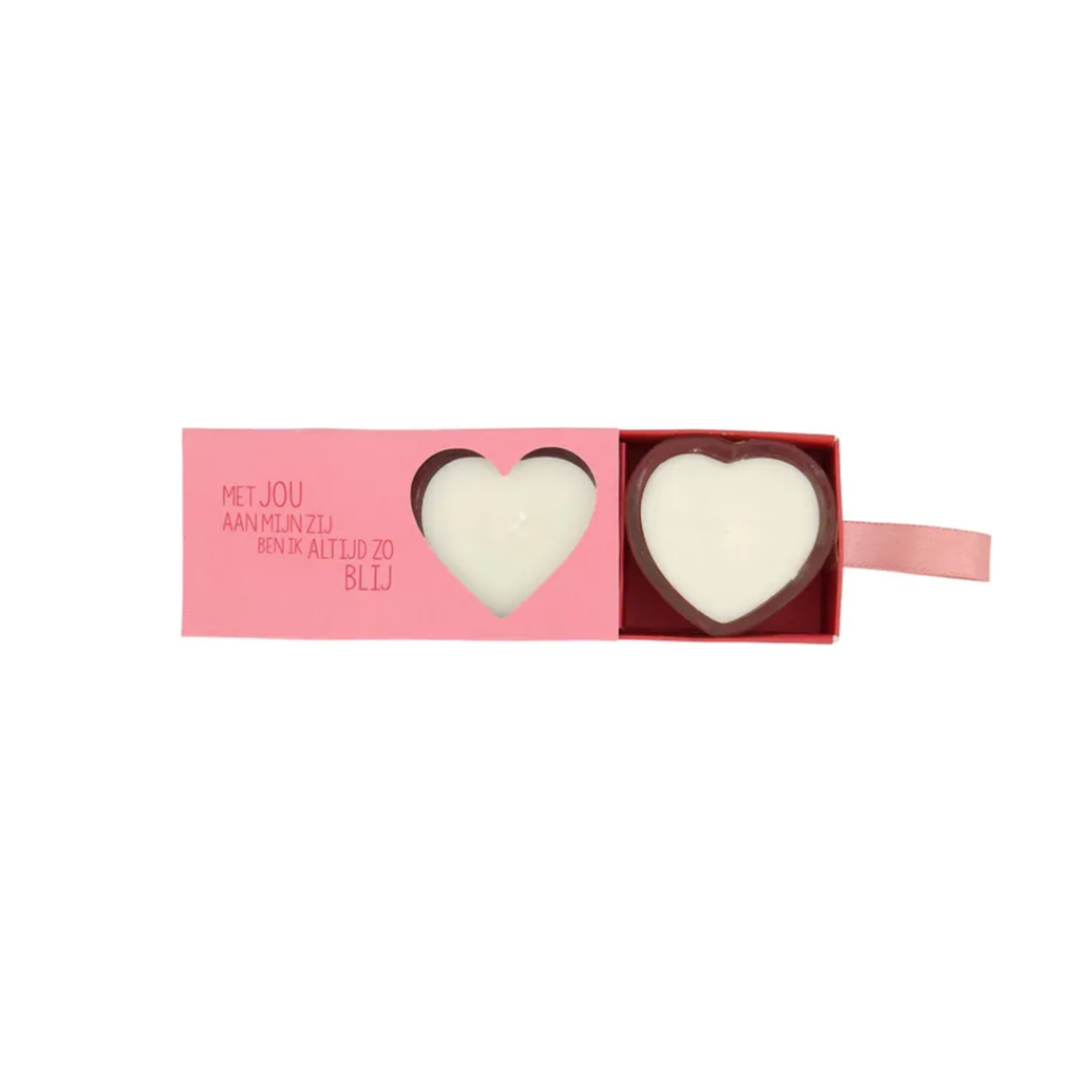 ZUSSS ZUSSS - Set van 2 geurkaarsjes in doosje hartje roze