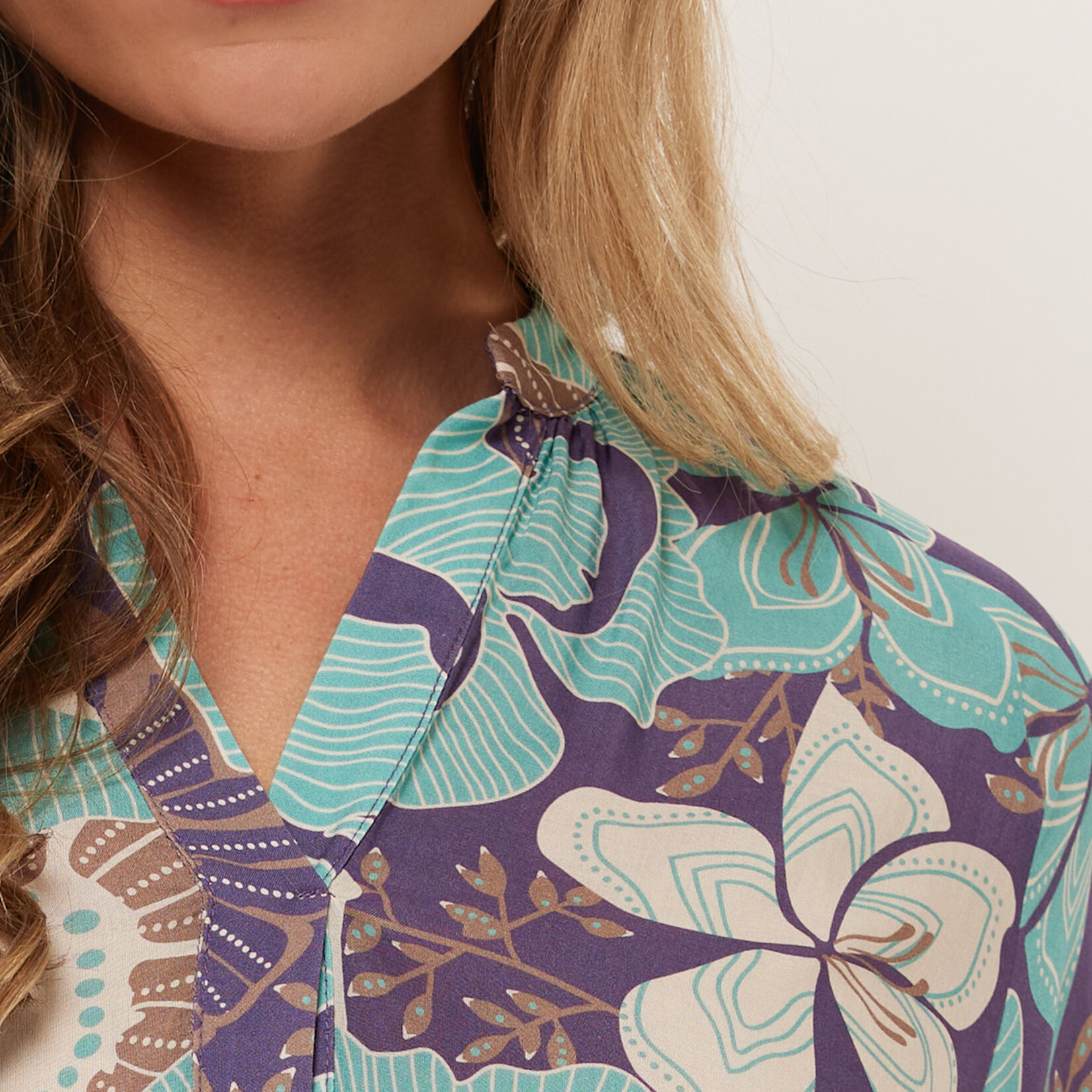 G-MAXX G-MAXX - Top Giselle gray grape/mint green MAAT S